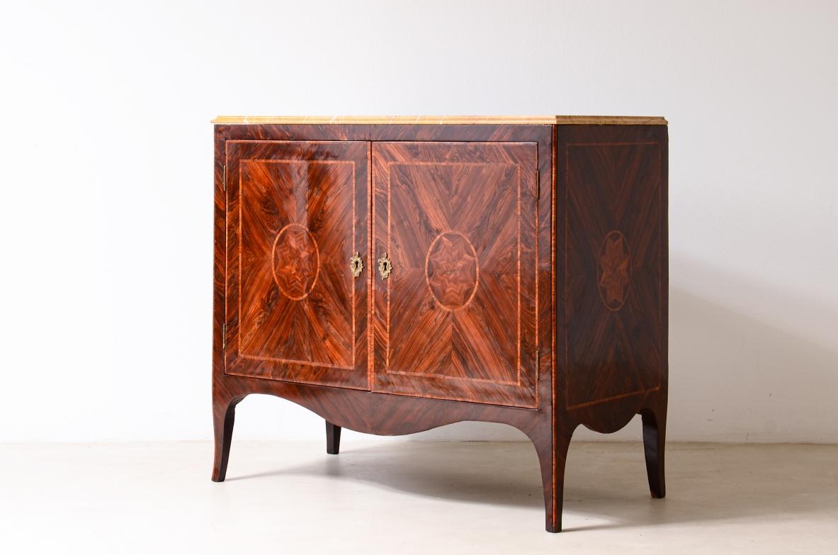 Neoclassical Splendid antique napolitan two-door cabinet in veneered wood For Sale