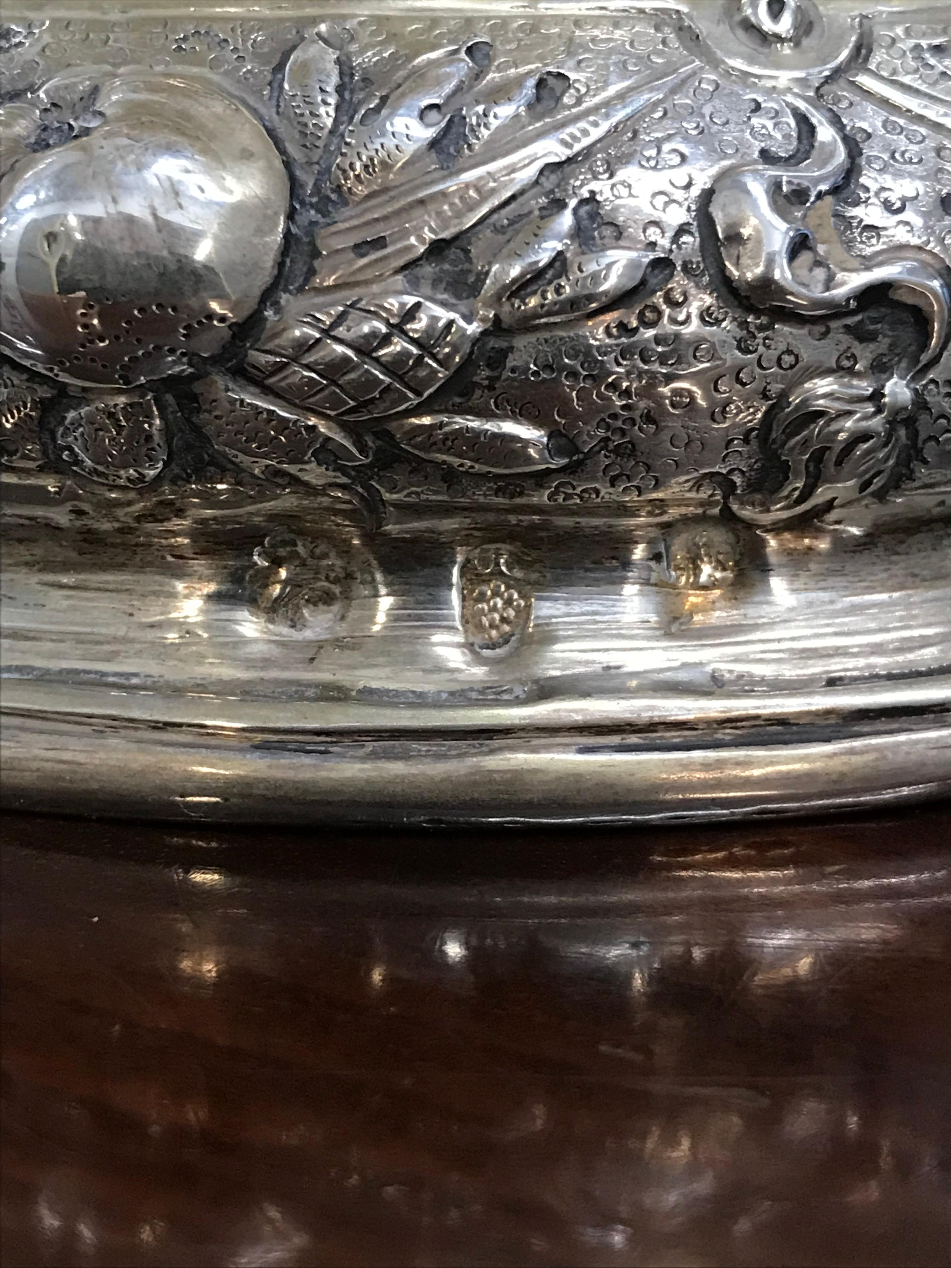 Splendid circa 1820 German Tankard Profusely Carved Cherubs Sterling Silver 14