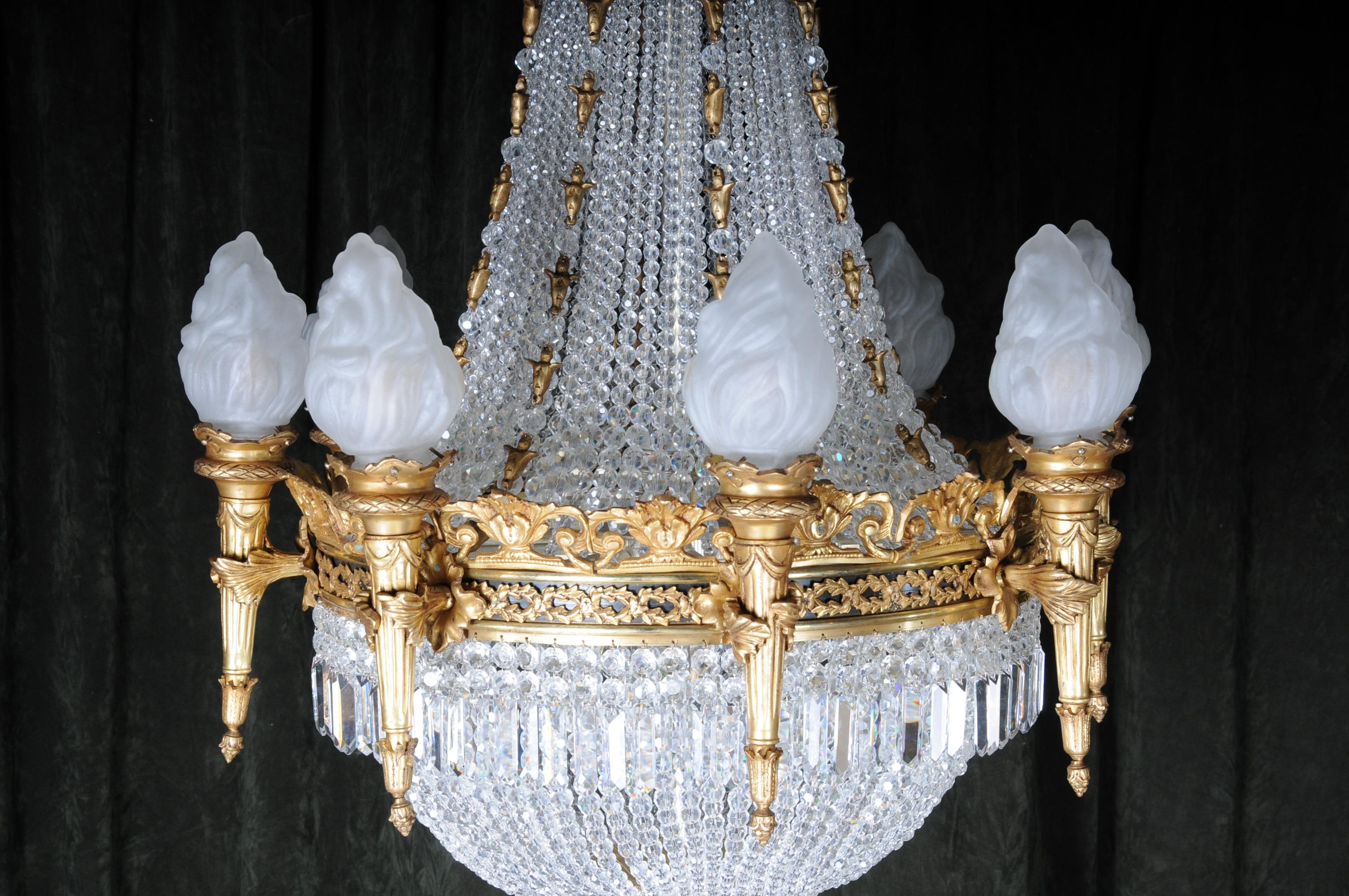 French Splendid Classicist Ceiling Candelabra/Chandelier Empire Style For Sale