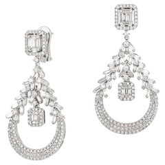 Splendid Dangle White Gold 18K Earrings Diamond For Her