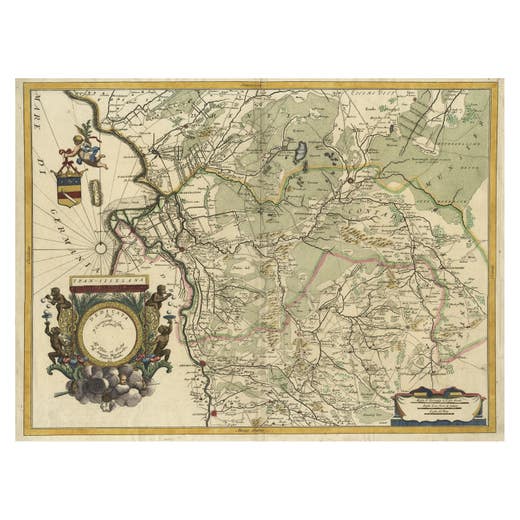 Splendid Detailed Map of the Province of Overijssel in the Netherlands, ca.1692