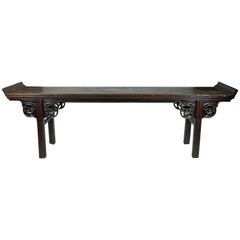 Splendid Early 19th Century Chinese Elmwood Altar or Console Table