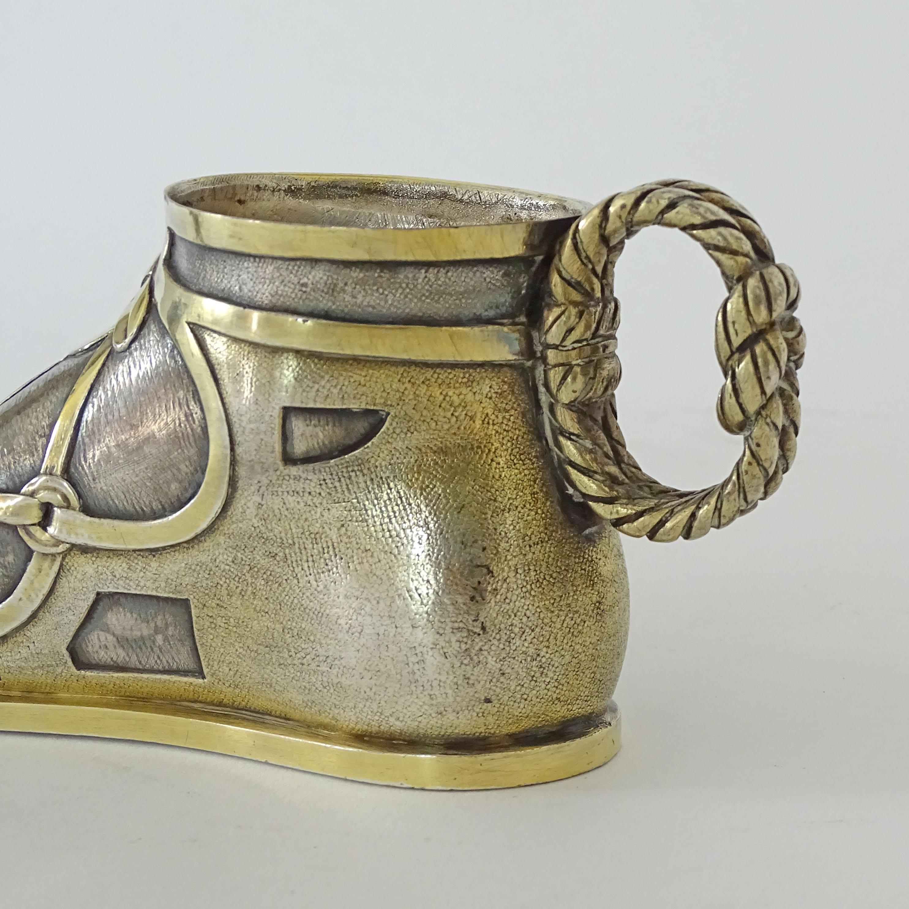 English Splendid Elkington & Co. Roman Foot Sterling silver oil lamp, England 1840s For Sale