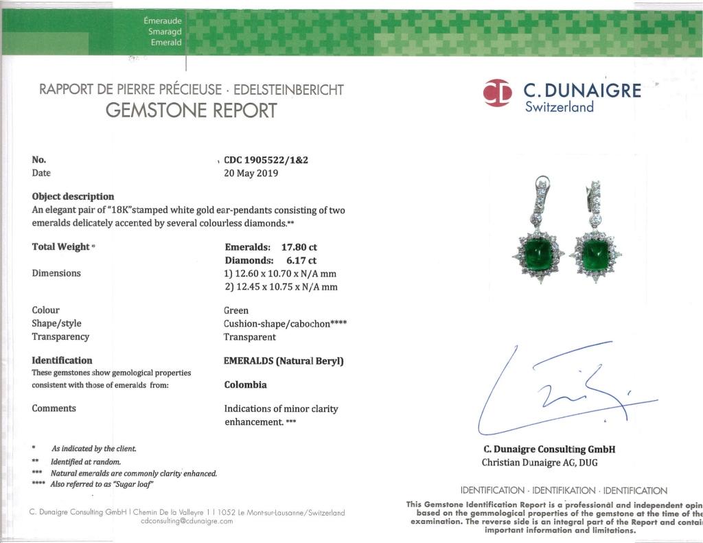 Cabochon Splendid Emerald Earrings For Sale