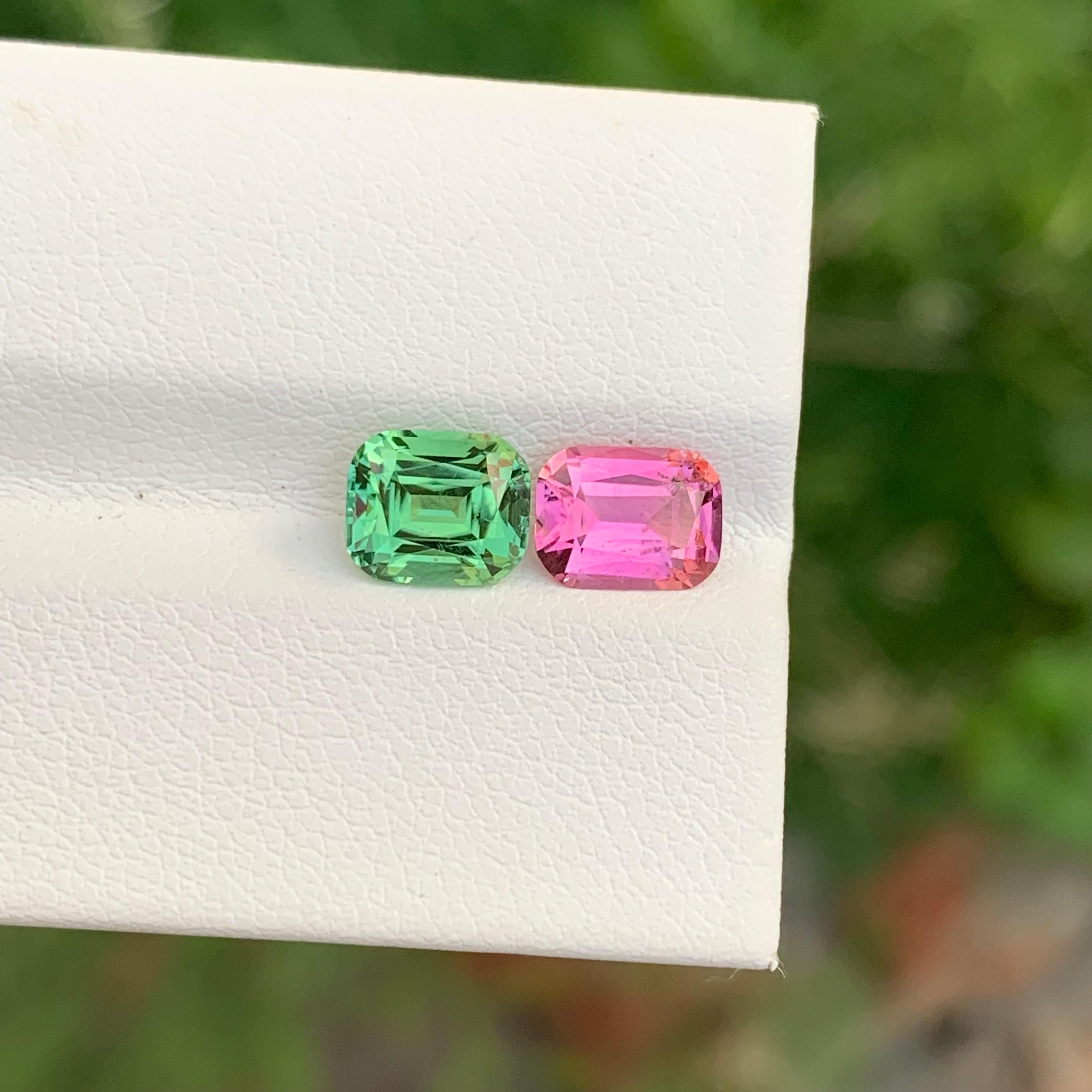 Magnifique Tourmaline Dual à facettes de 2.50 carats en forme de coussin pour boucles d'oreilles Neuf - En vente à Peshawar, PK
