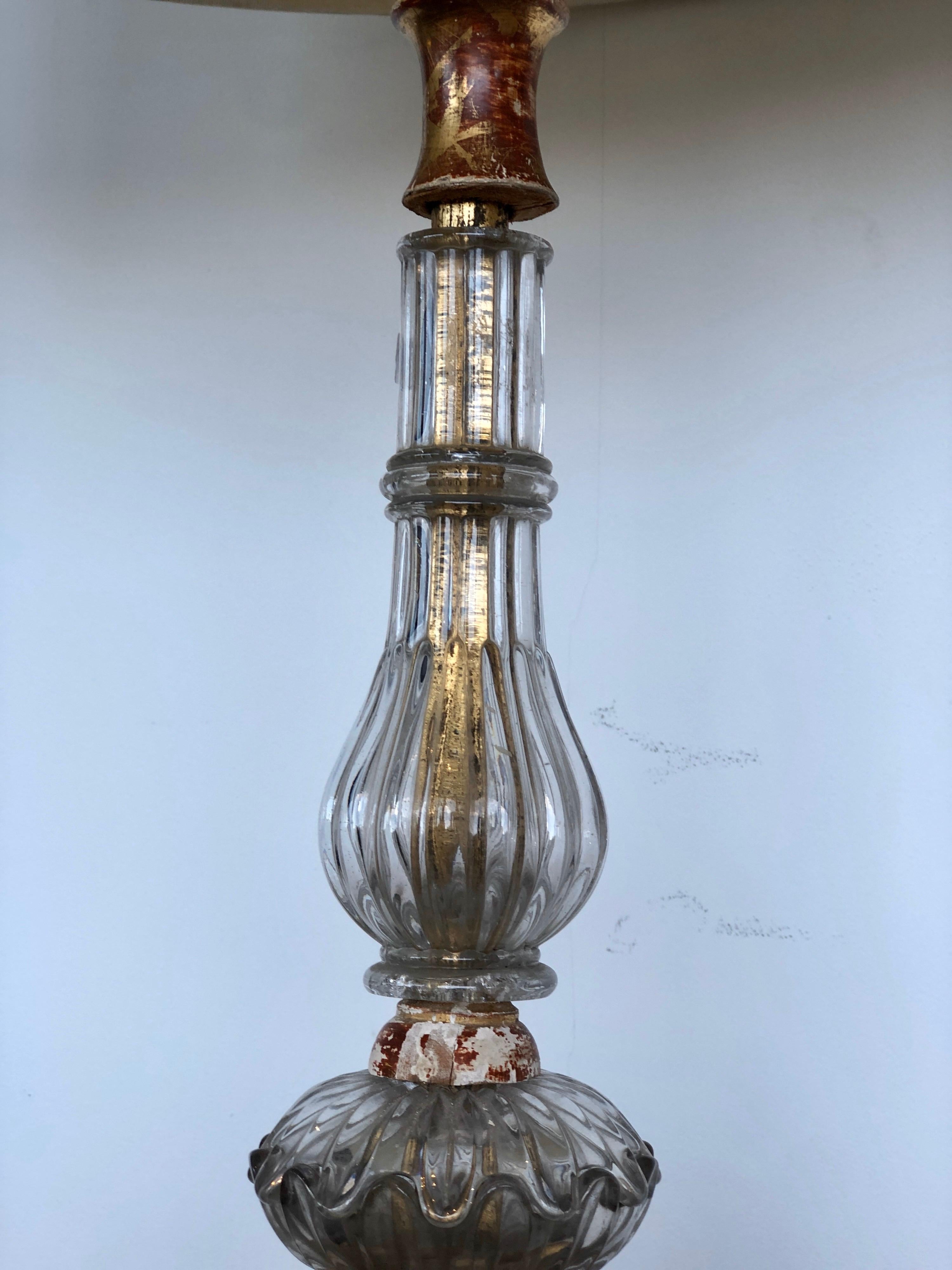 Splendid Floor Lamp Murano Etched Glass, 1950 4