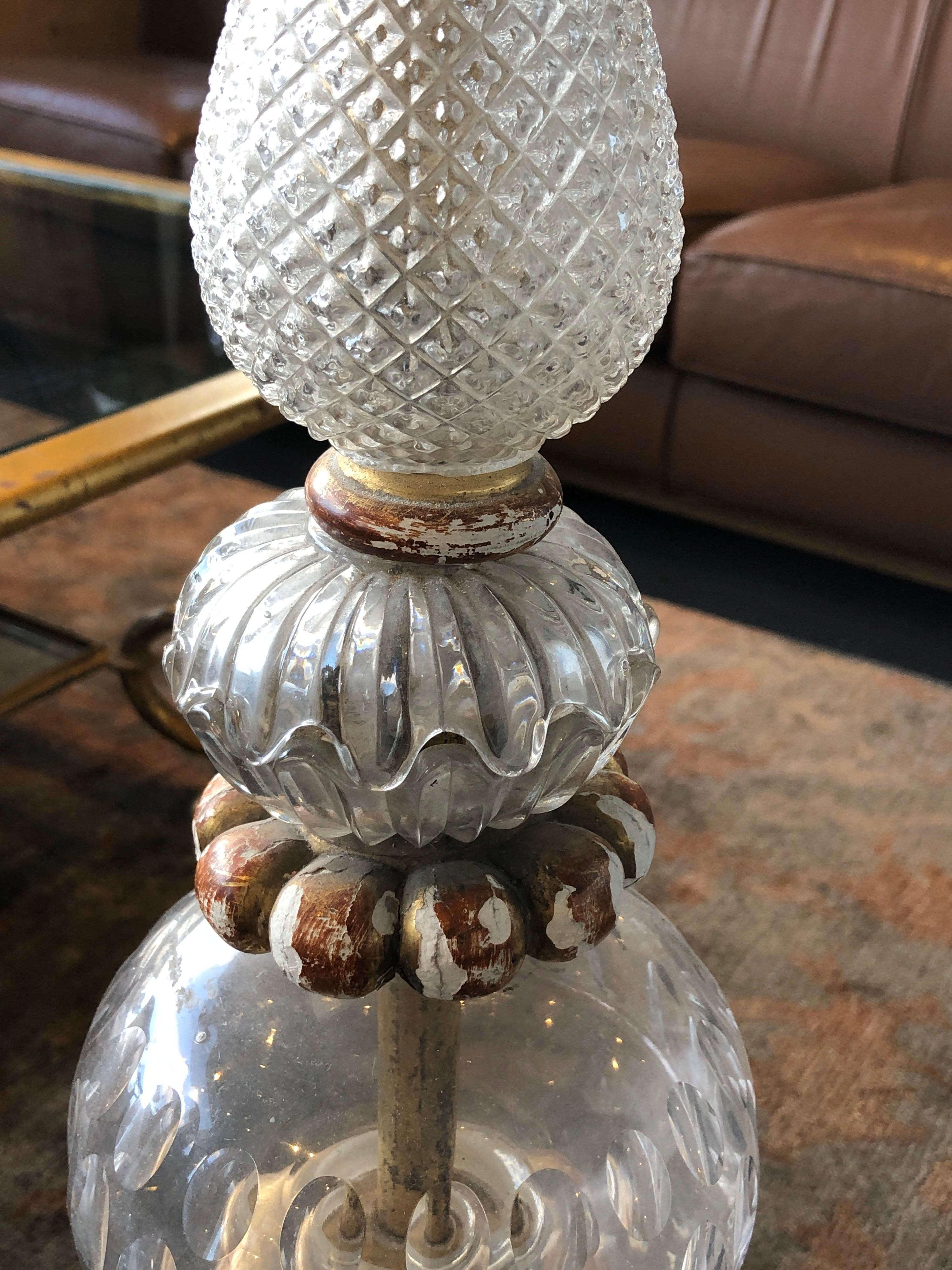 Splendid Floor Lamp Murano Etched Glass, 1950 11