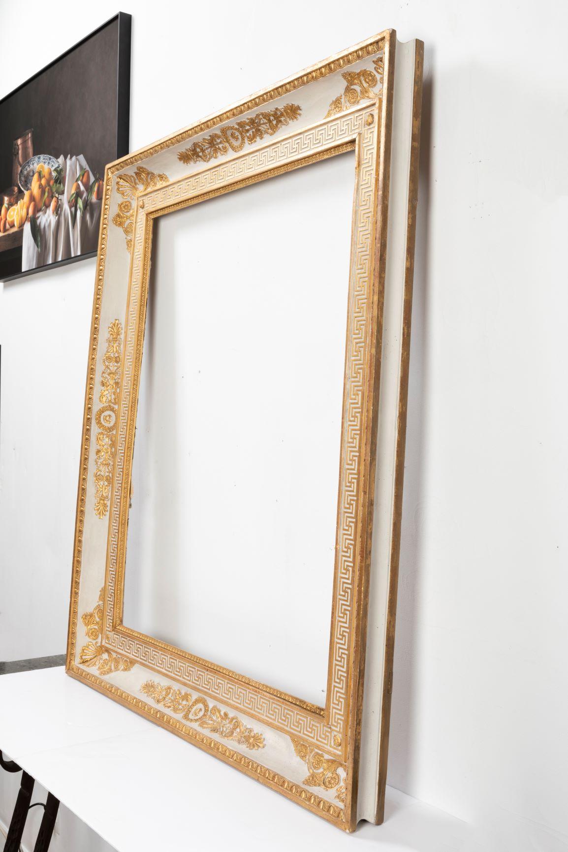 Splendid French Empire Carved Giltwood Frame or Mirror France Early 19th Century For Sale 5