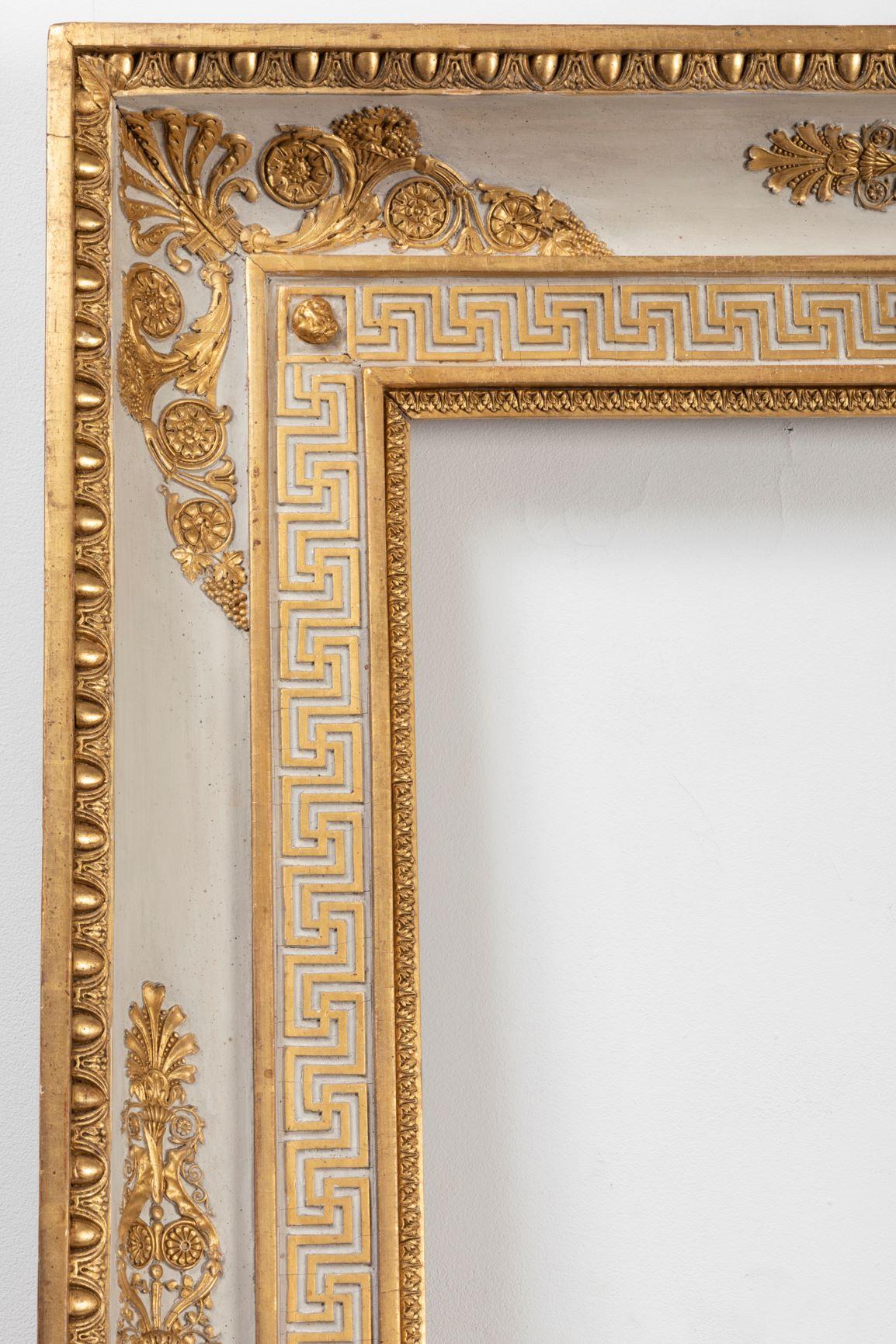 Splendid French Empire Carved Giltwood Frame or Mirror France Early 19th Century For Sale 2