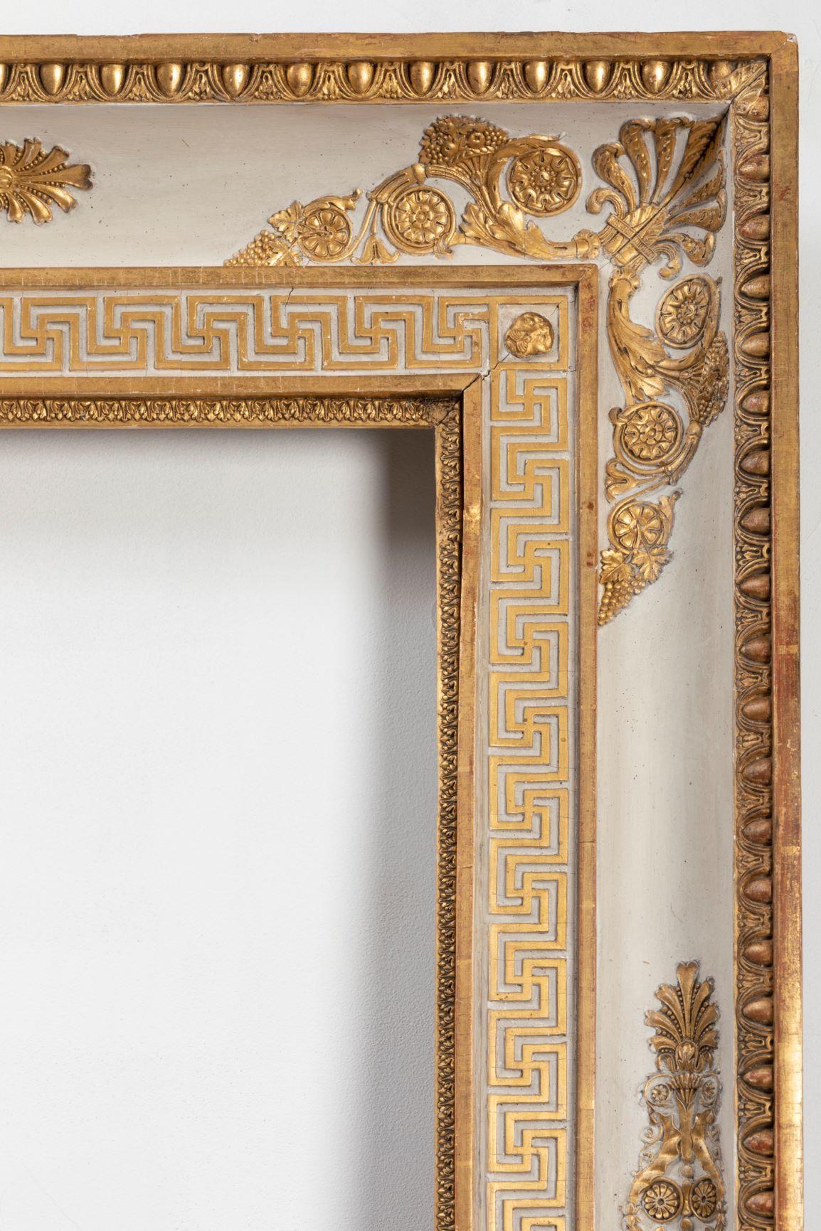 Splendid French Empire Carved Giltwood Frame or Mirror France Early 19th Century For Sale 3