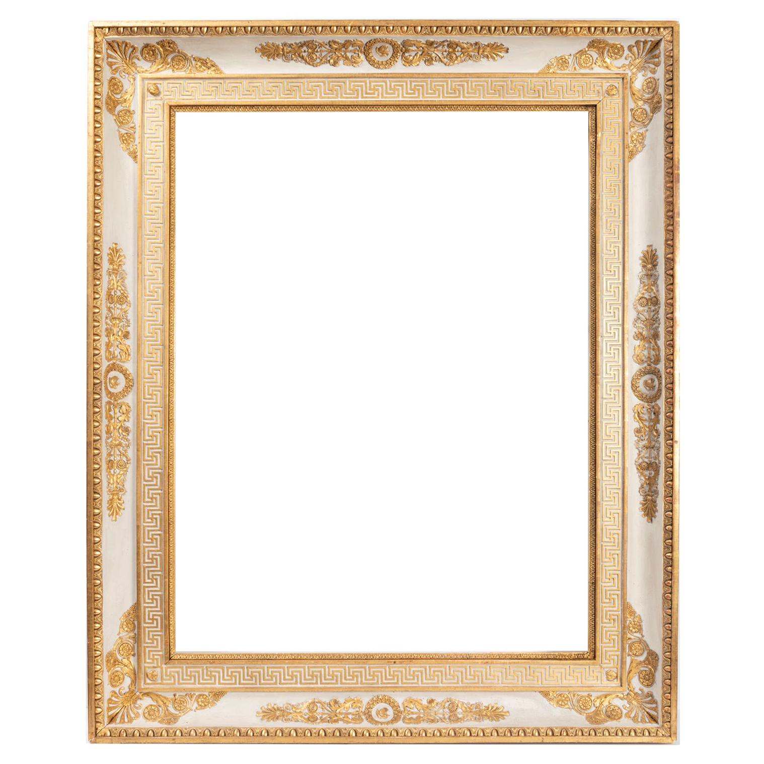 Splendid French Empire Carved Giltwood Frame or Mirror France Early 19th Century For Sale