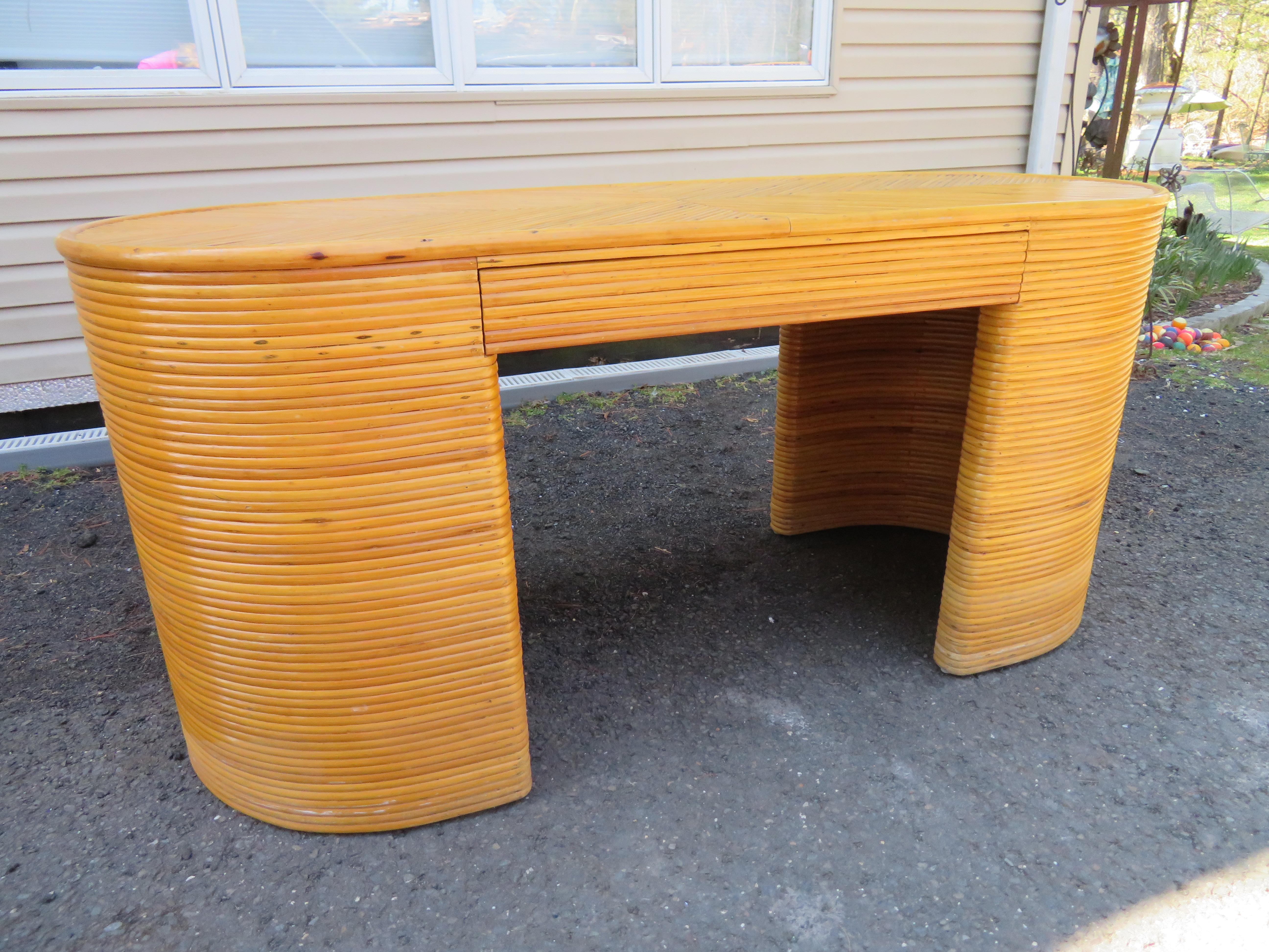 American Splendid Reed Bamboo Desk Chair Mid-Century Modern For Sale