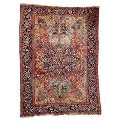 Vintage Splendid Golden Corners with Strawberry Field and Sky Blue Throughout Rug