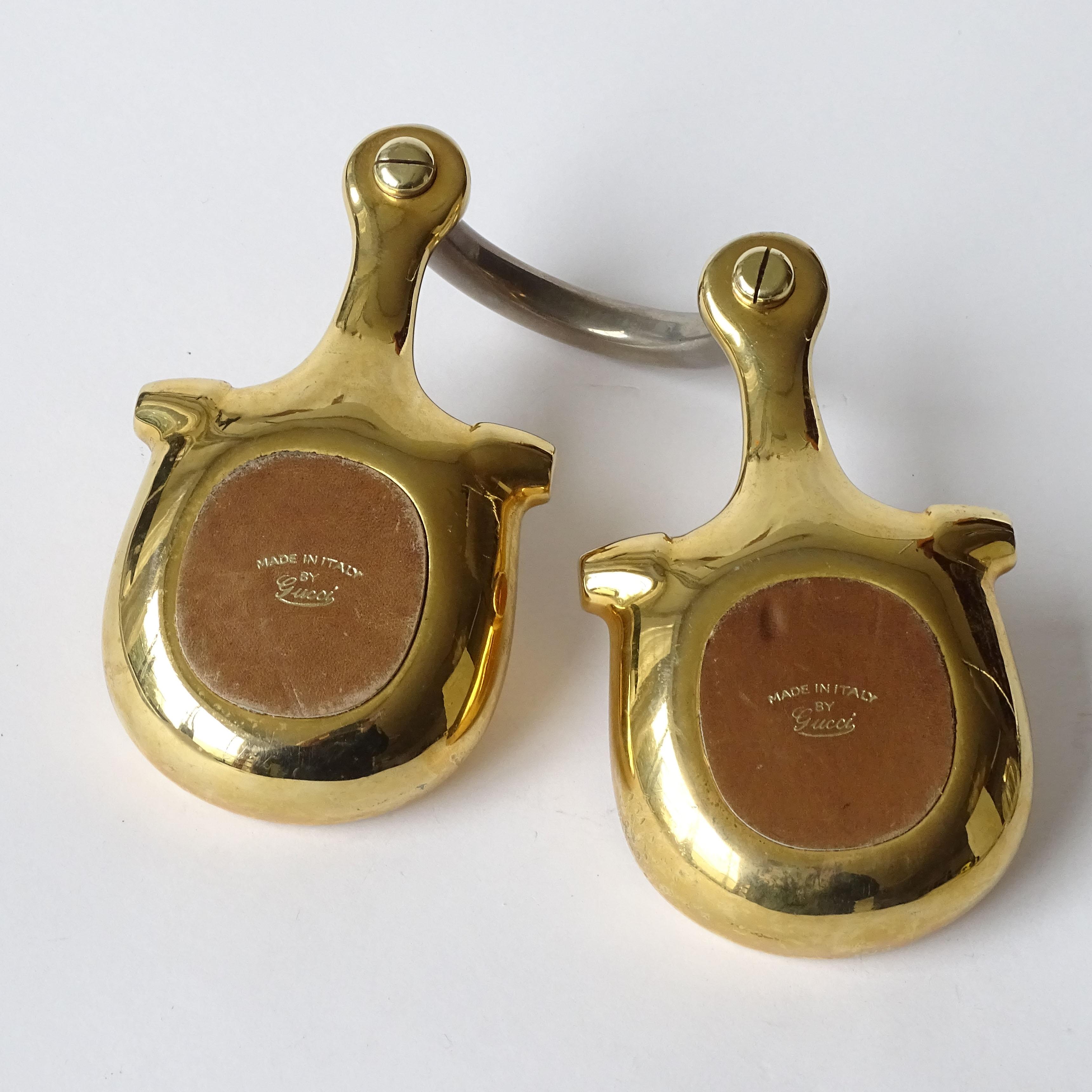 Splendide cendrier double à mors en laiton et nickel Gucci des années 1970 Bon état - En vente à Milan, IT