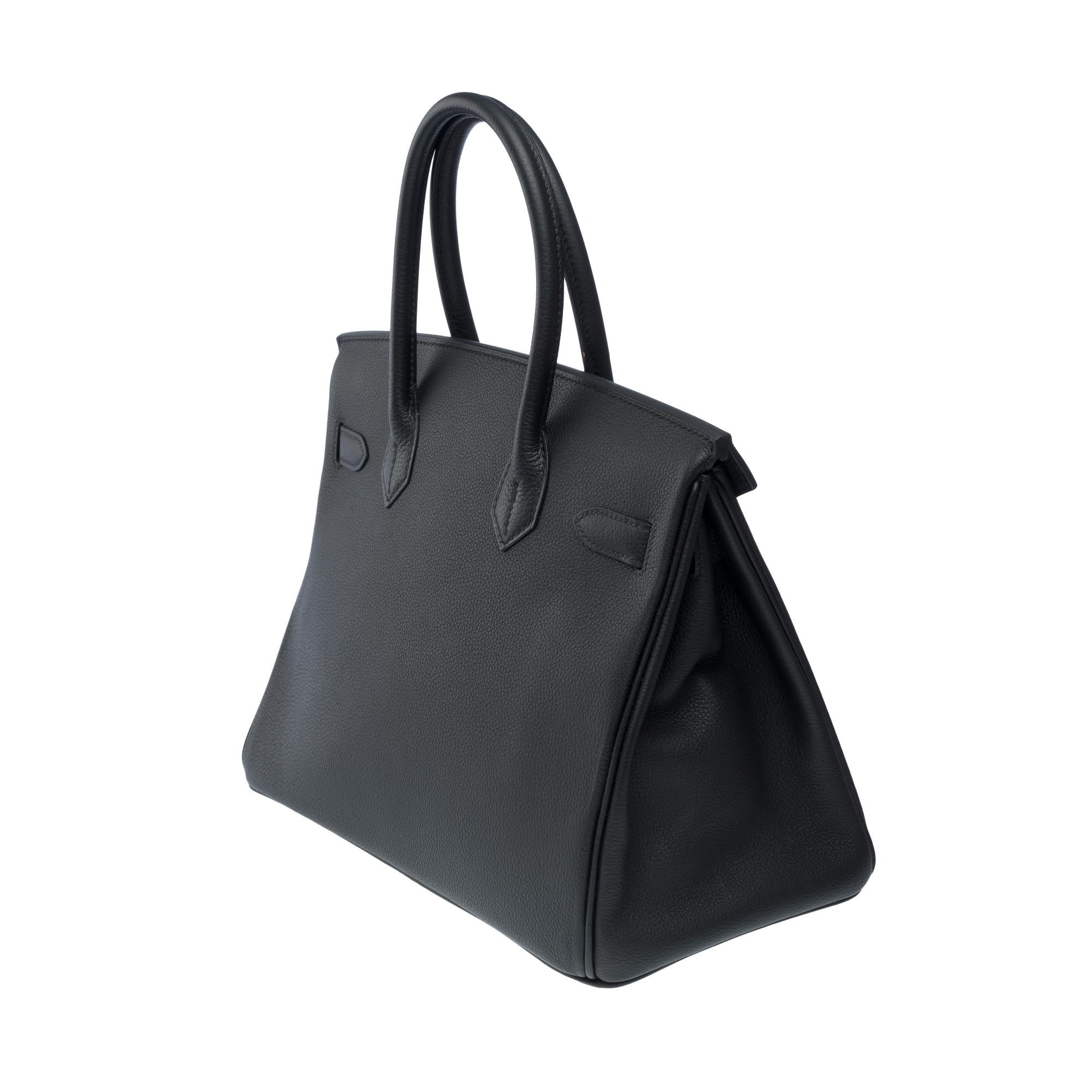 Splendid Hermes Birkin 30 handbag in Black Togo leather, SHW For Sale 1
