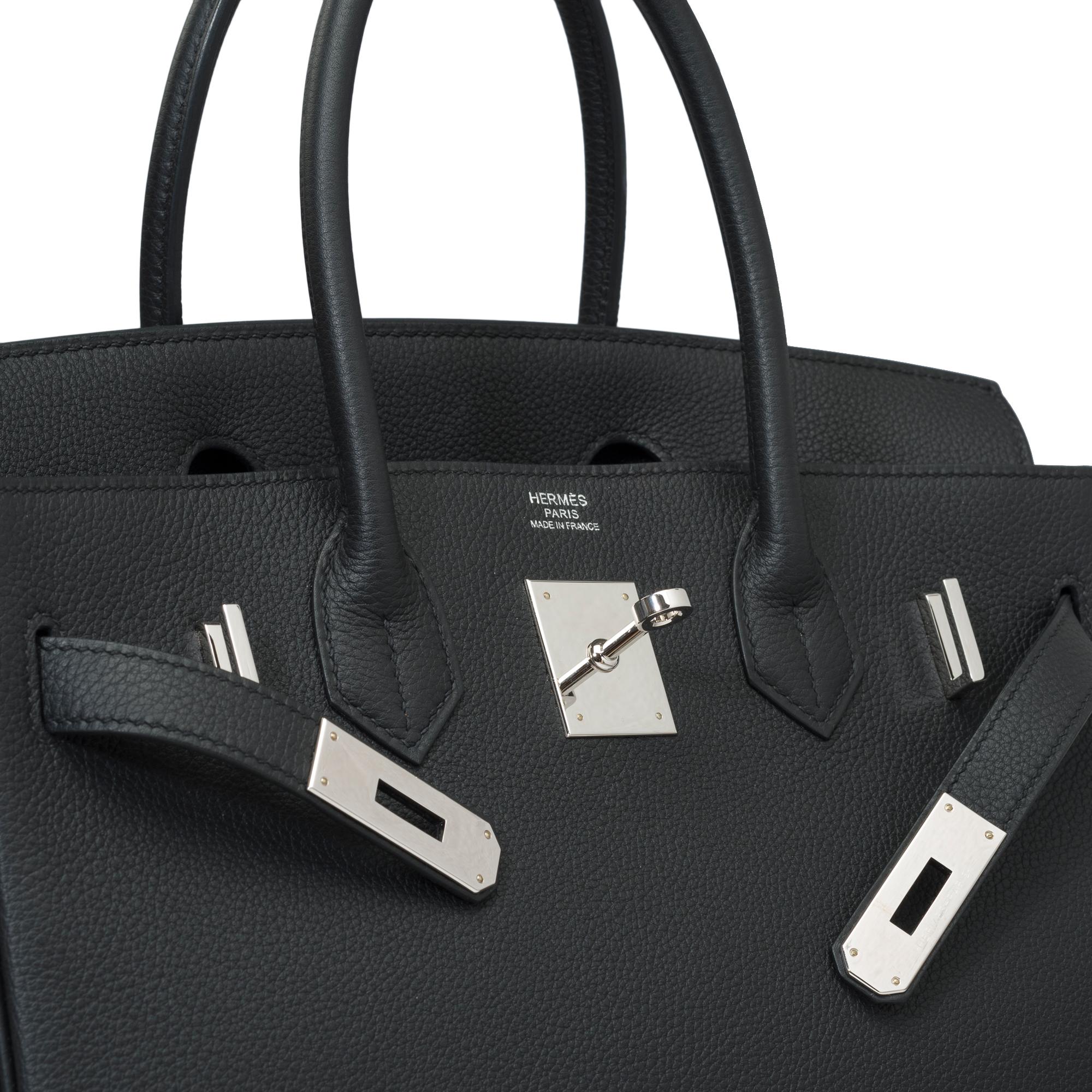 Splendid Hermes Birkin 30 handbag in Black Togo leather, SHW For Sale 2