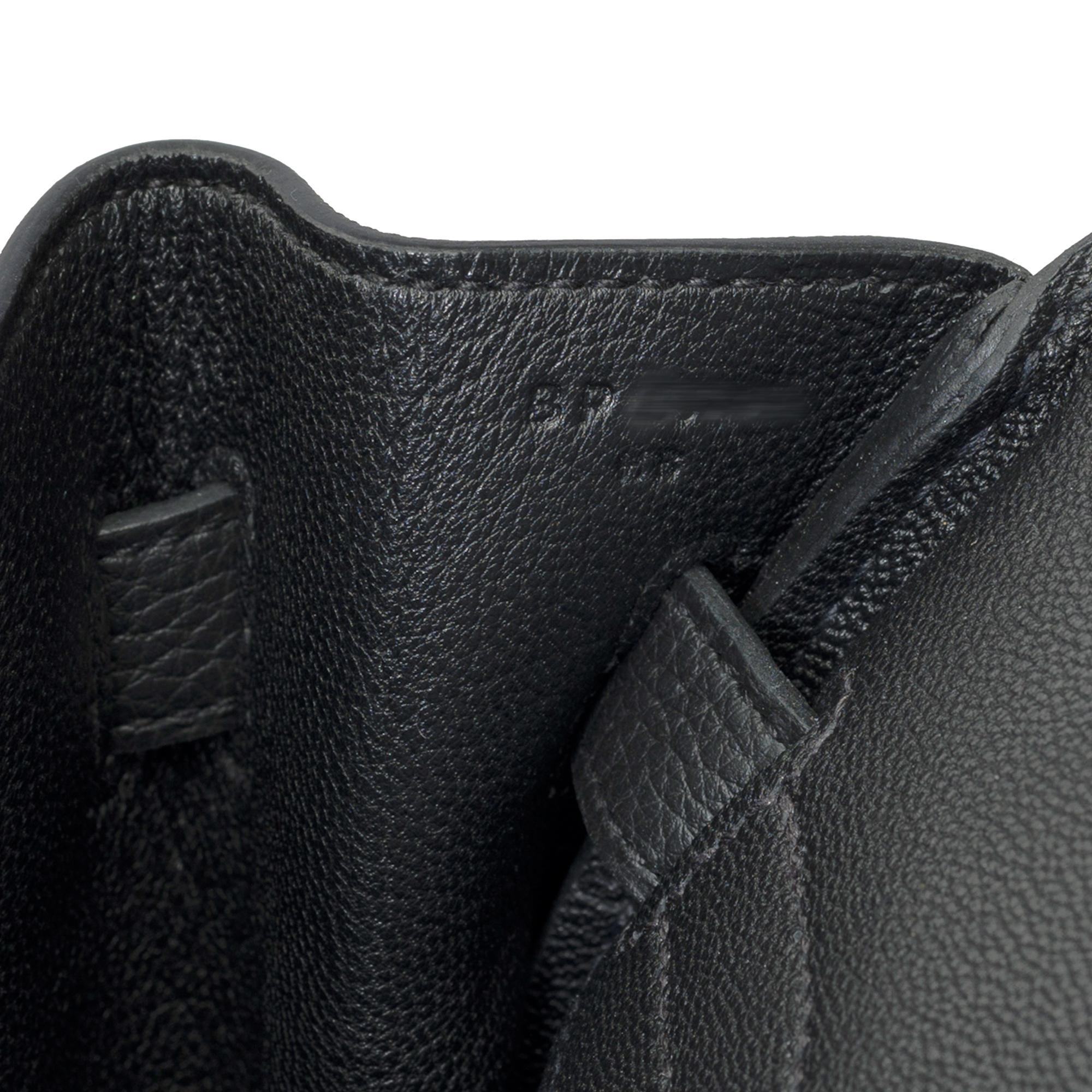 Splendid Hermes Birkin 30 handbag in Black Togo leather, SHW For Sale 3