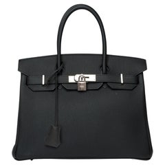 Splendid Hermes Birkin 30 handbag in Black Togo leather, SHW
