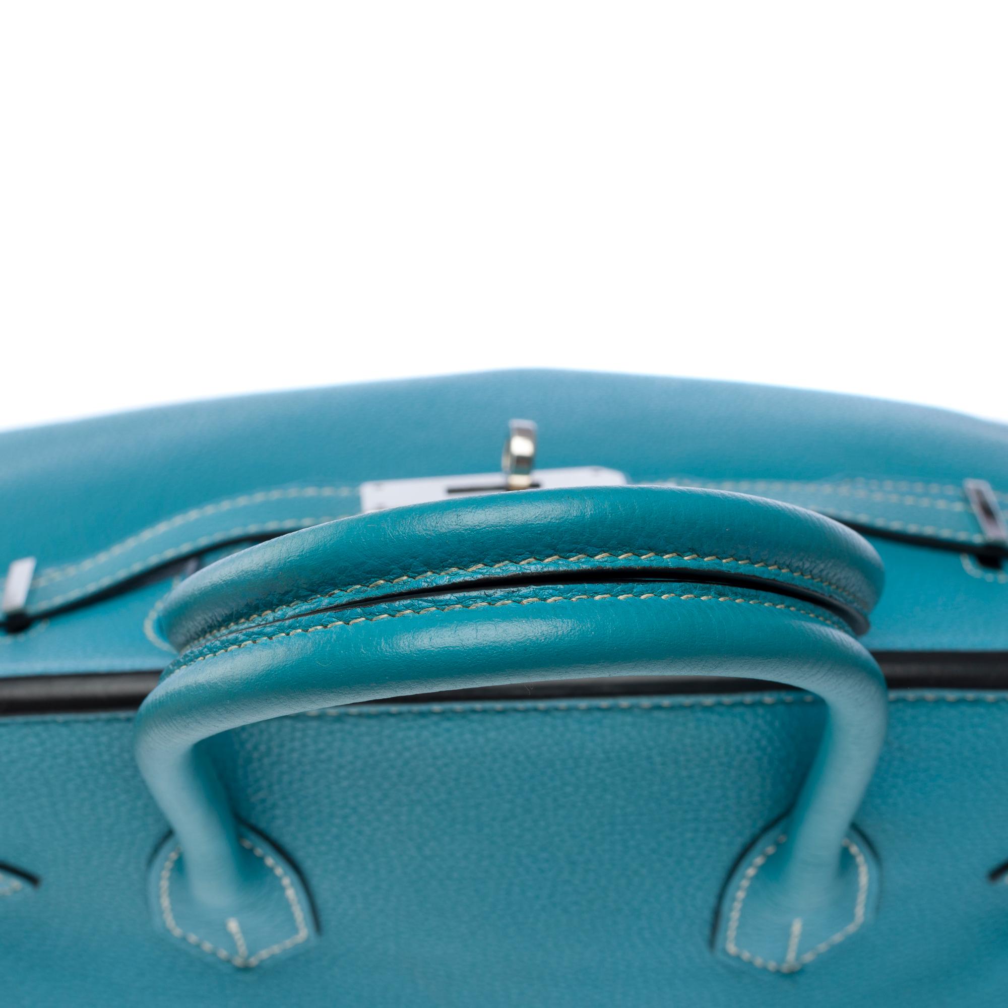 Splendid Hermes Birkin 30 handbag in Blue Jean Togo leather, SHW For Sale 6