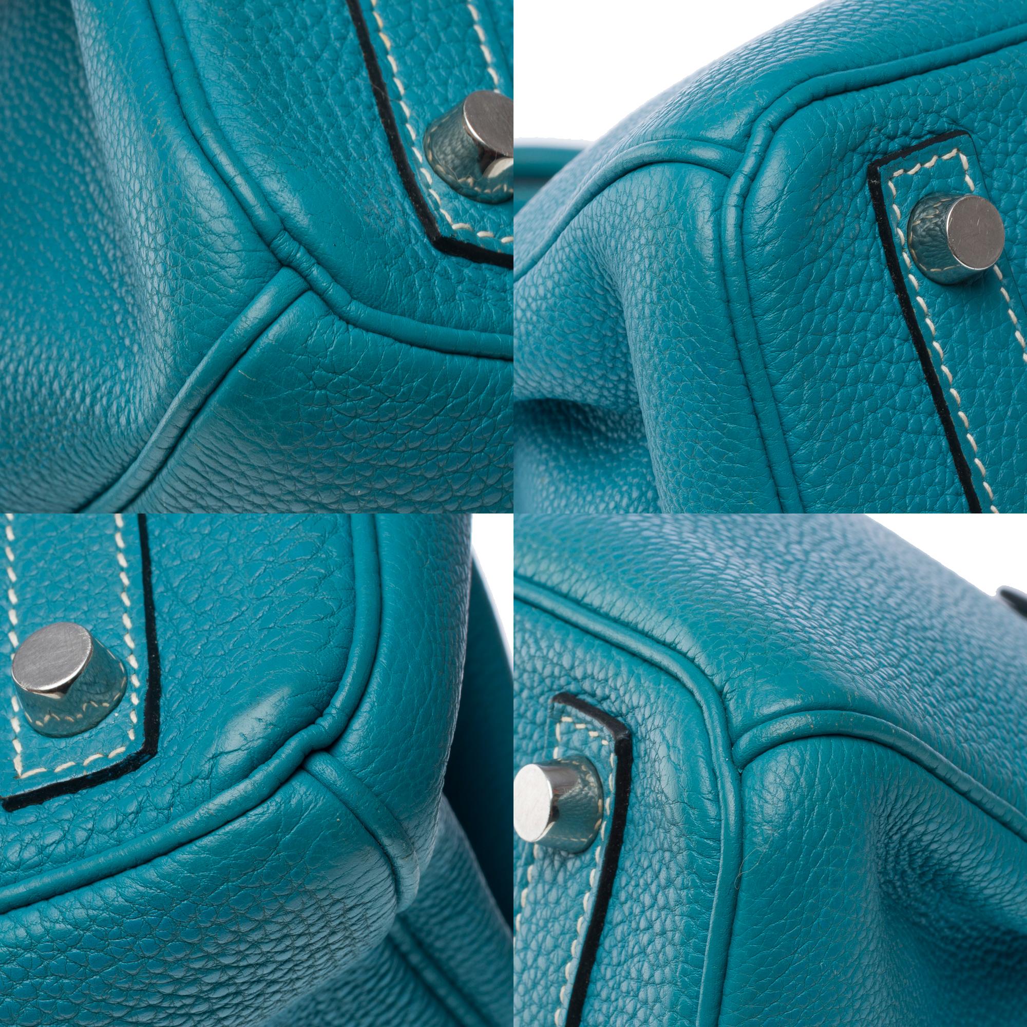 Splendid Hermes Birkin 30 handbag in Blue Jean Togo leather, SHW For Sale 8