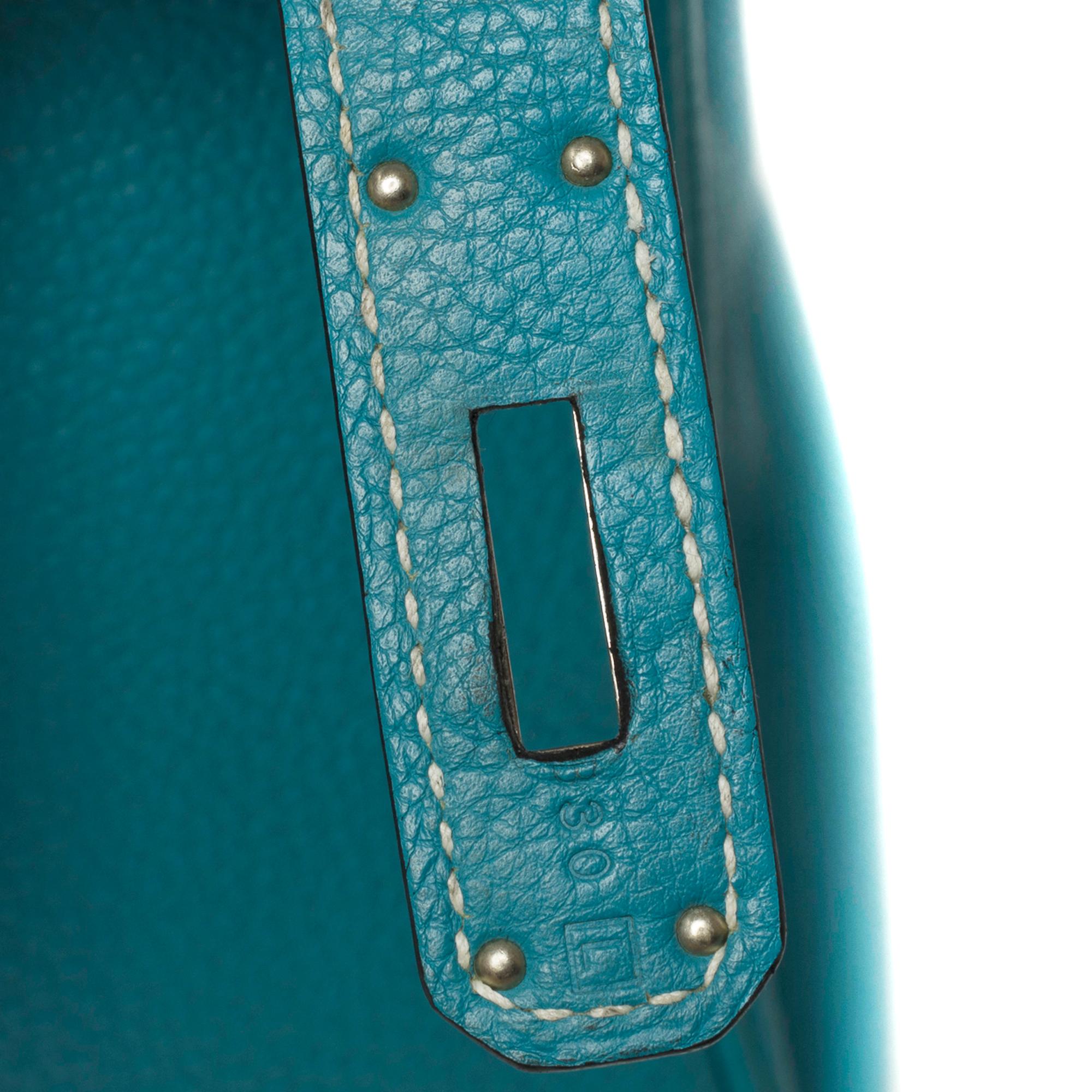 Splendid Hermes Birkin 30 handbag in Blue Jean Togo leather, SHW For Sale 4