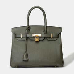 Splendid Hermes Birkin 30 handbag in Vert de Gris Epsom leather, GHW