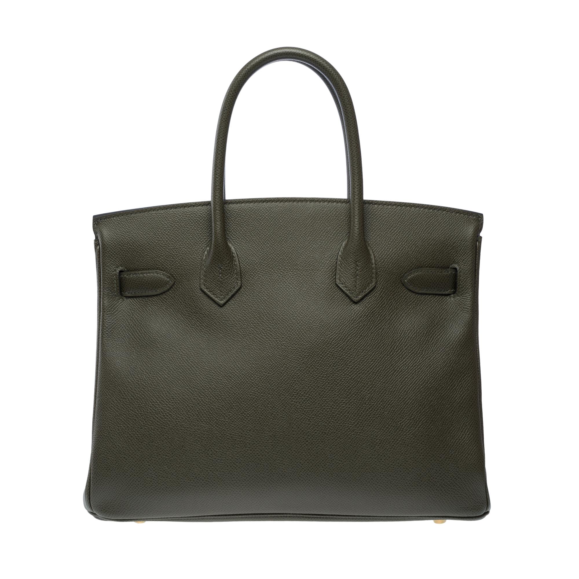 Splendide sac à main Hermès Birkin 30 en cuir Epsom Vert de Gris, SHW Pour femmes en vente
