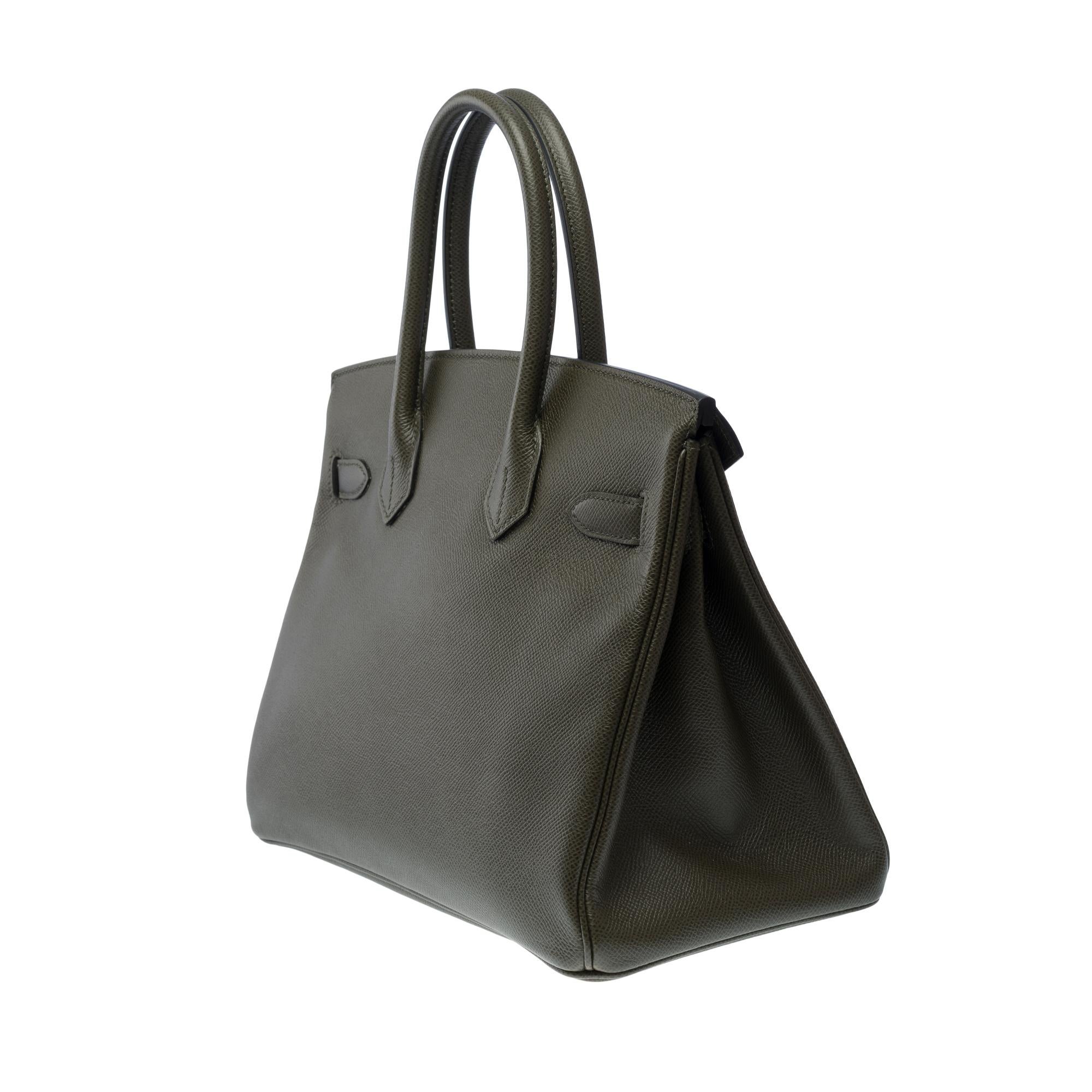 Splendid Hermes Birkin 30 handbag in Vert de Gris Epsom leather, SHW For Sale 1