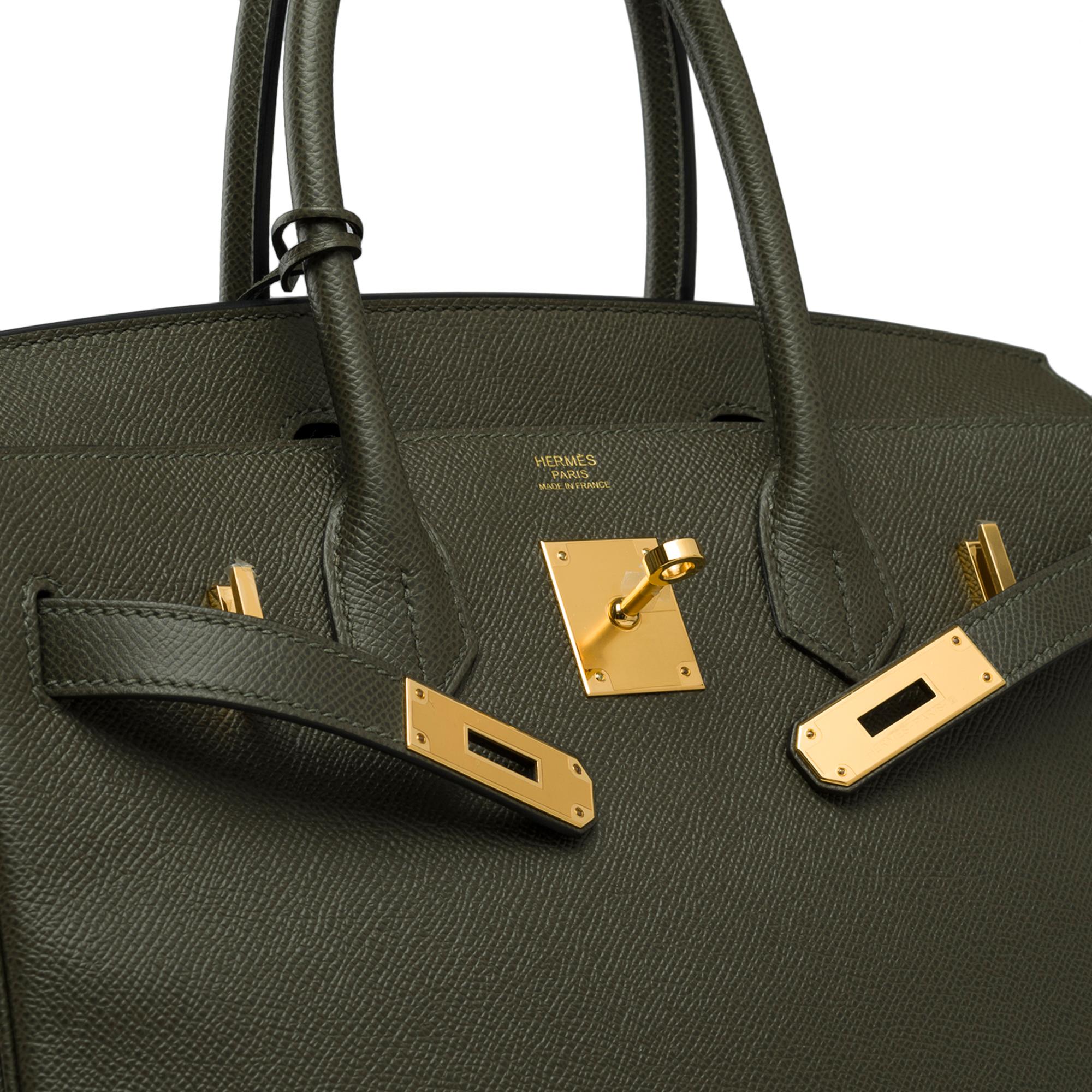 Splendide sac à main Hermès Birkin 30 en cuir Epsom Vert de Gris, SHW en vente 3