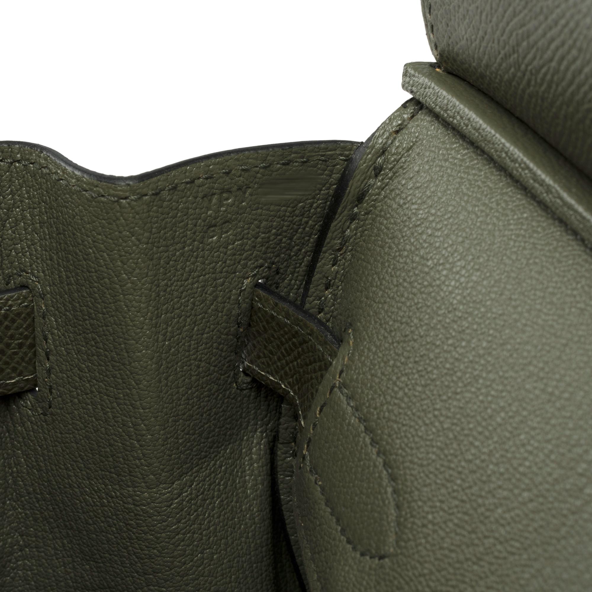 Splendid Hermes Birkin 30 handbag in Vert de Gris Epsom leather, SHW For Sale 3