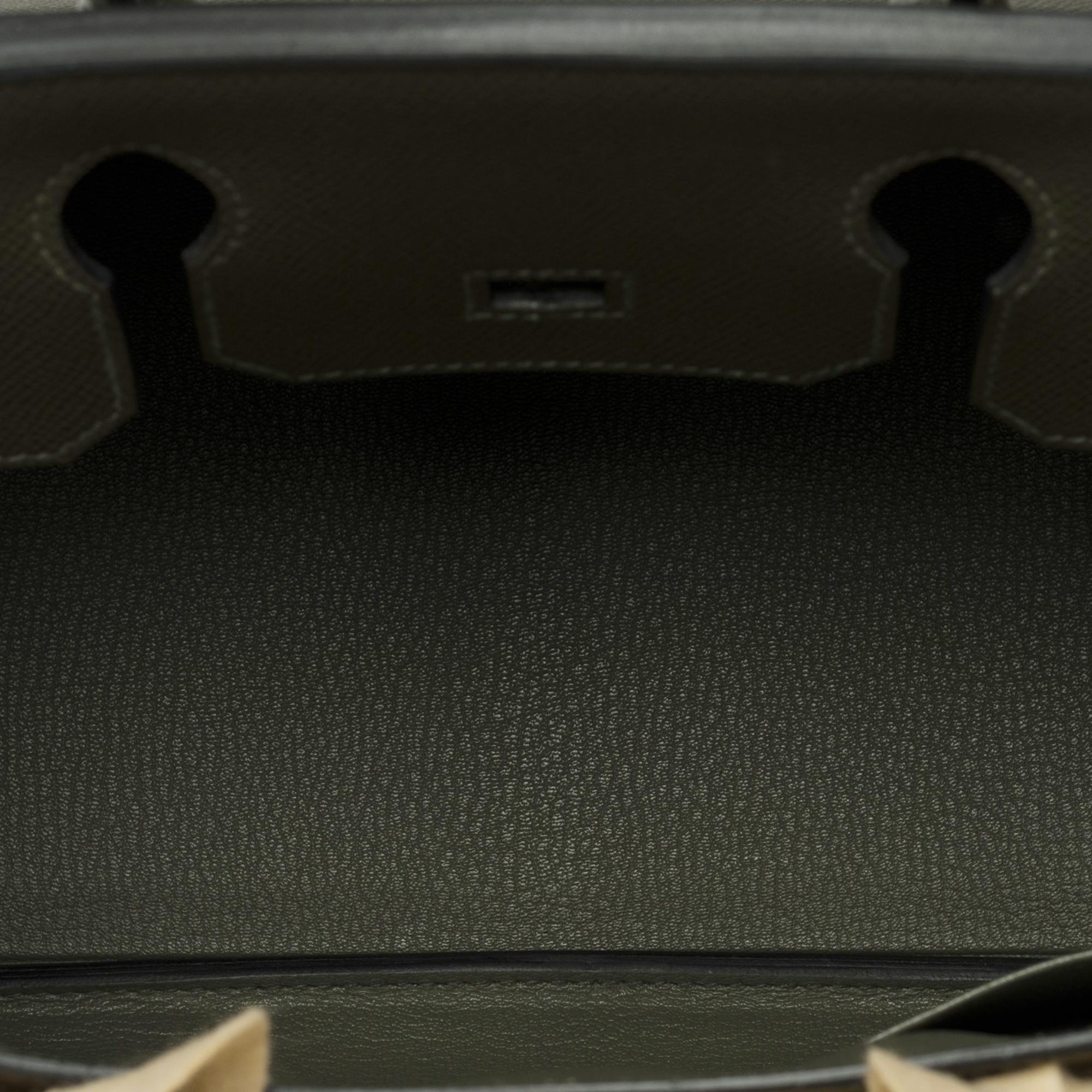 Splendid Hermes Birkin 30 handbag in Vert de Gris Epsom leather, SHW For Sale 4