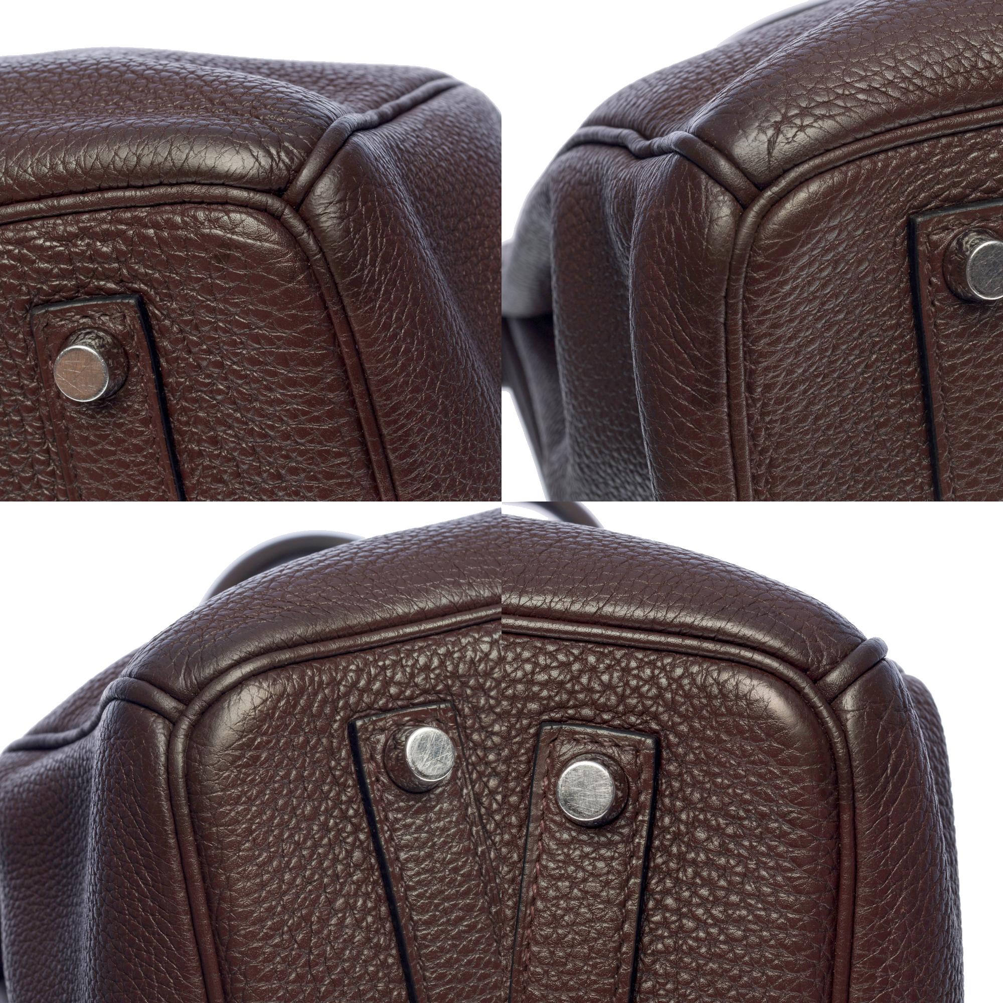 Splendid Hermès Birkin 35 handbag in brown Taurillon Clémence leather, SHW 5