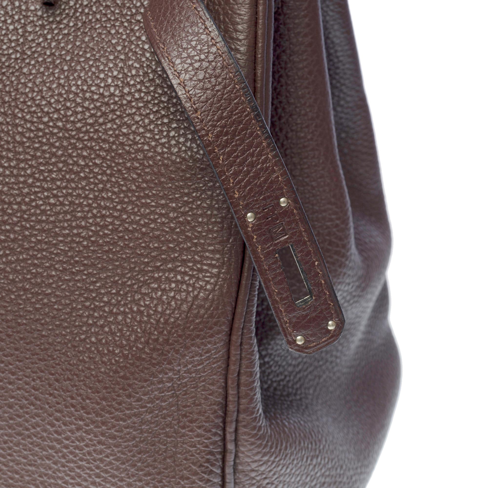 Splendid Hermès Birkin 35 handbag in brown Taurillon Clémence leather, SHW 1