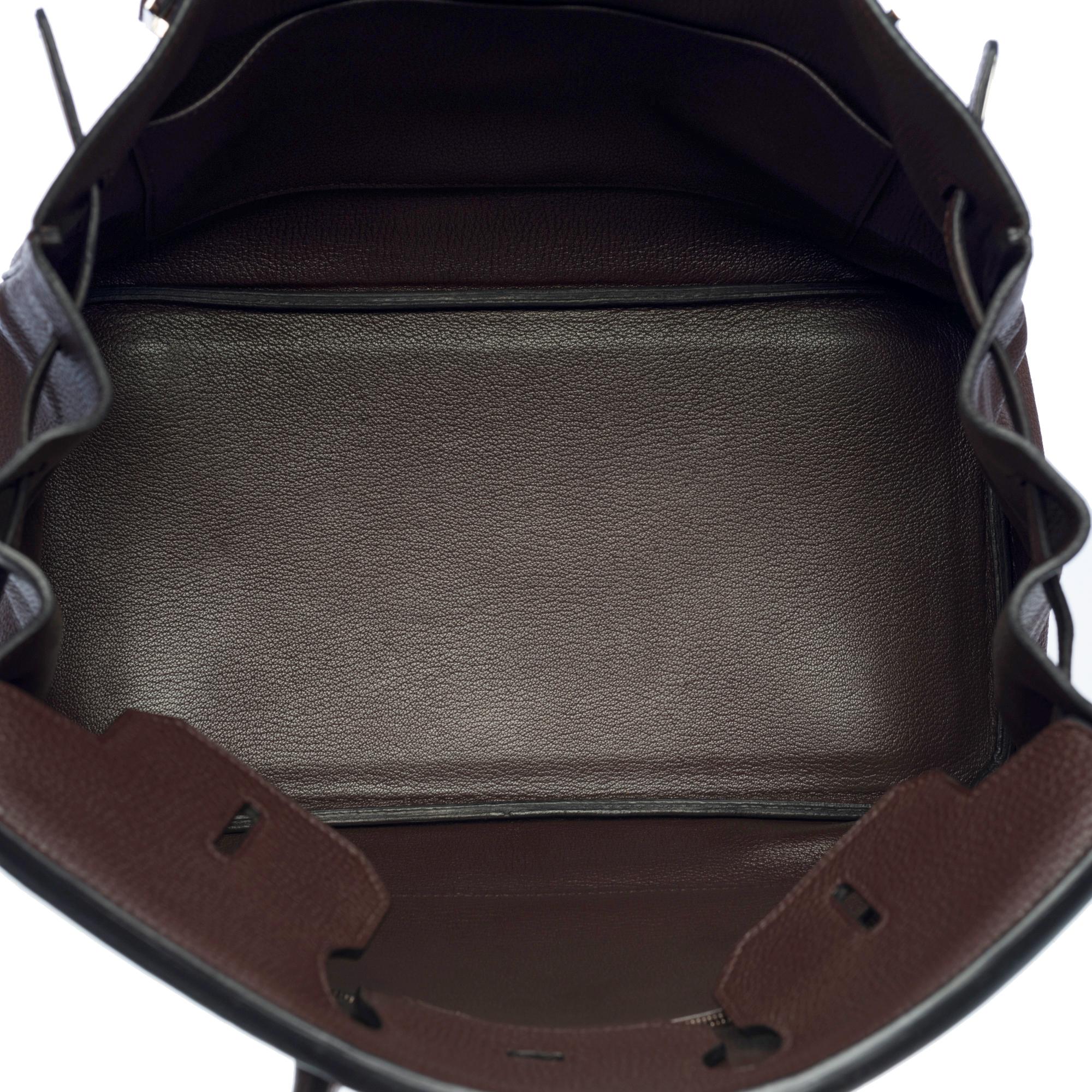 Splendid Hermès Birkin 35 handbag in brown Taurillon Clémence leather, SHW 2