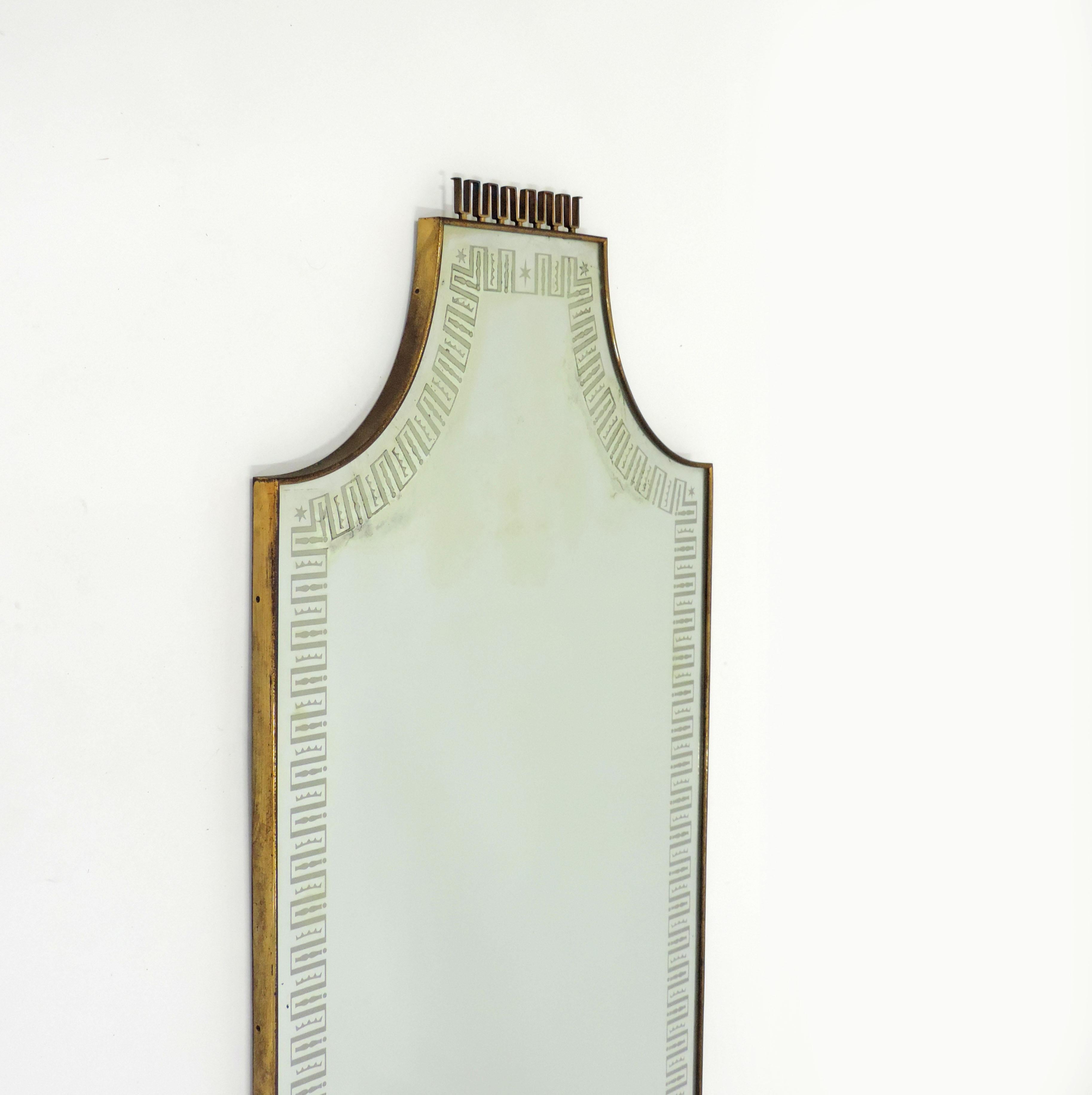 Mid-Century Modern Splendid Italian 1940s Wall Mirror