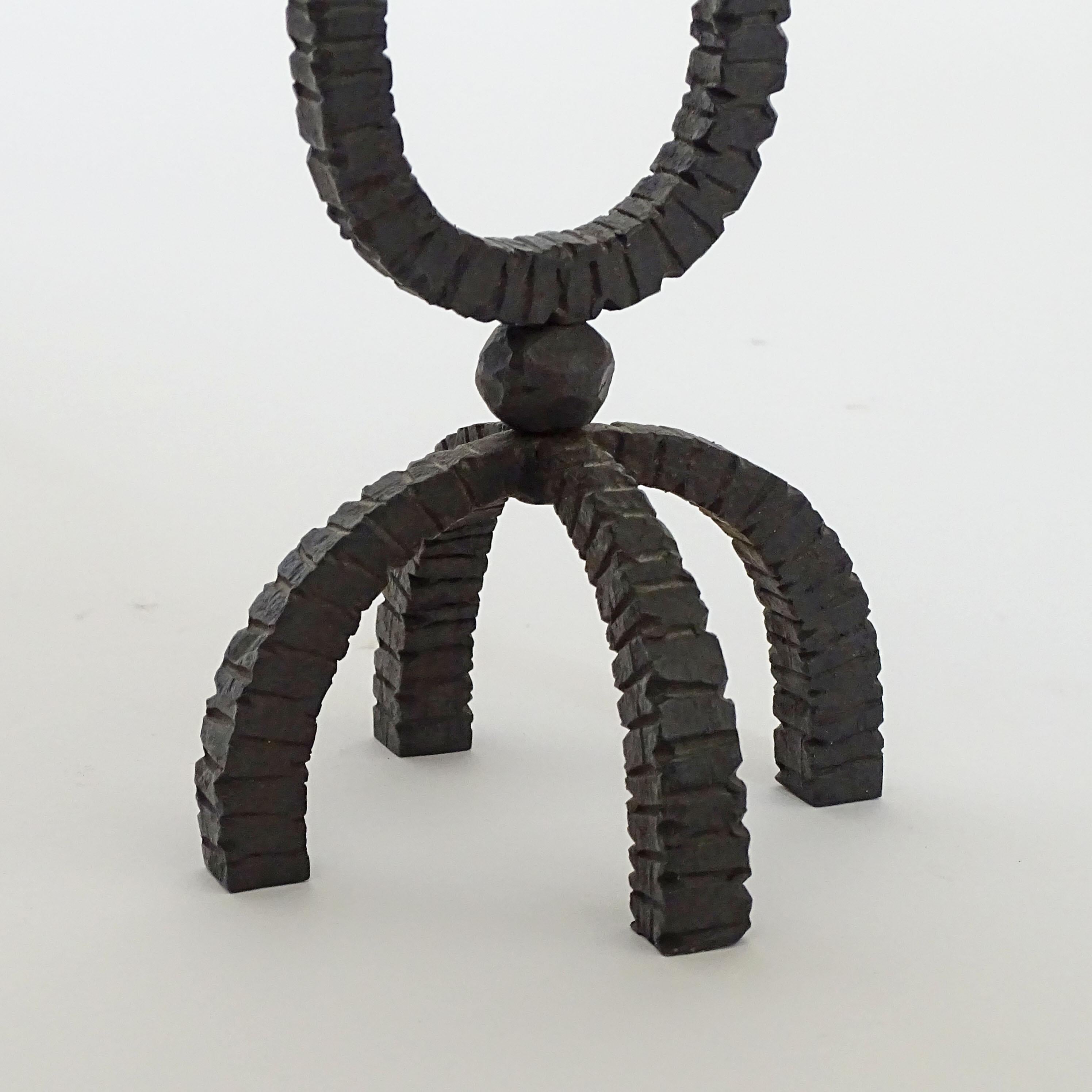 Splendid Italian 1940s wrought iron bird and leaf motif candle stick For Sale 1