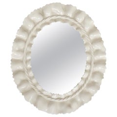Splendid Italian 1950s Surreal Ceramic Wall Mirror