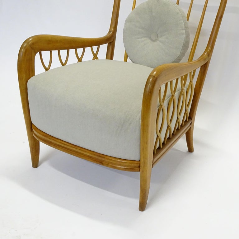 Splendid Italian 1950s Wooden Armchairs For Sale at 1stDibs