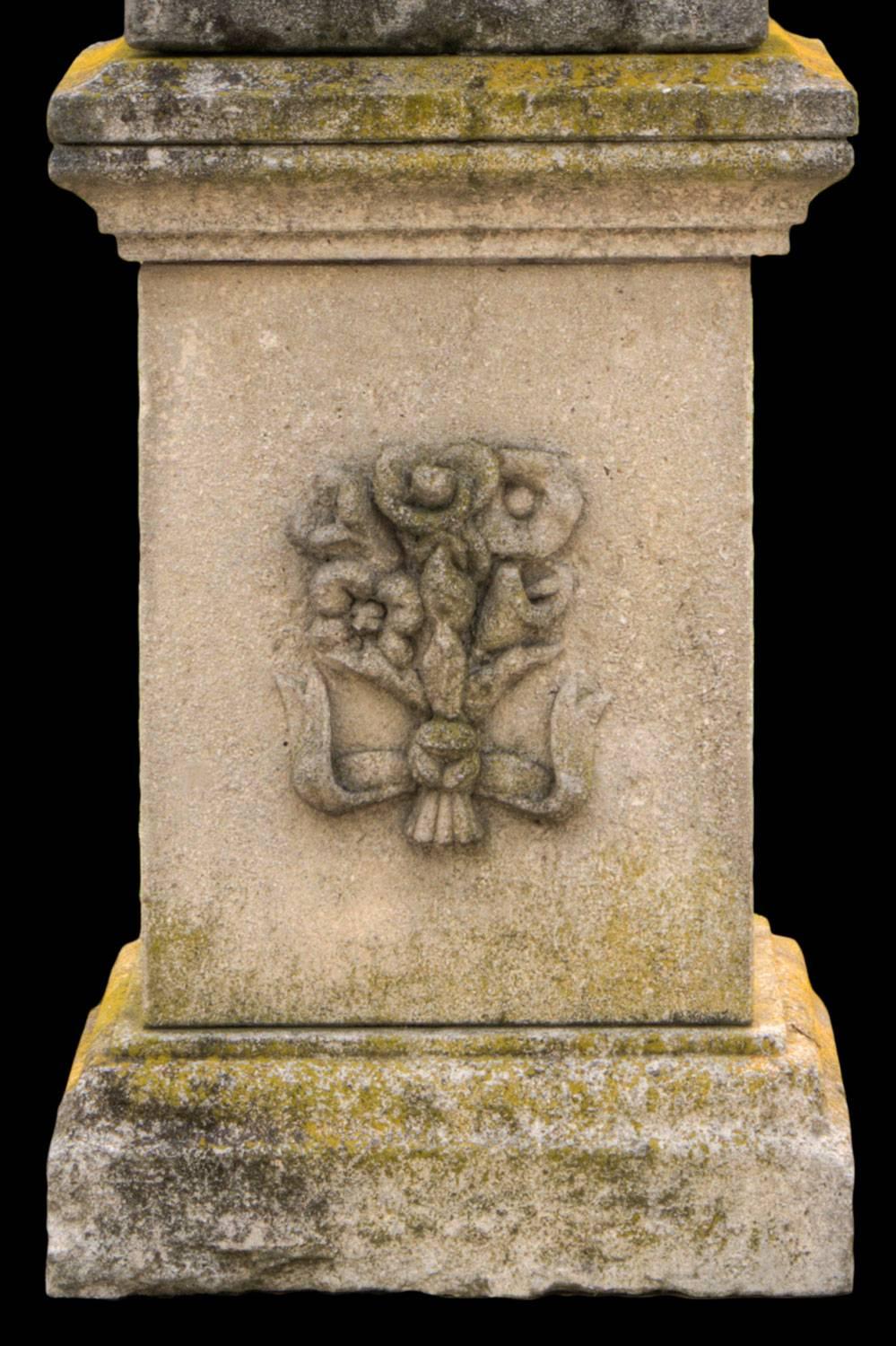 Splendid Italian Carved Large Stone Garden Sculpture Symbol of the Science 1