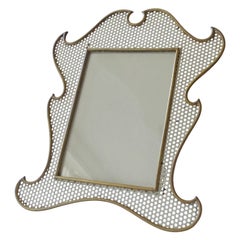 Vintage Splendid Italian Perforated Metal and Brass Photo Frame, 1940s