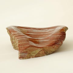 Splendid Große Rough Cut Rot und Weiß Stone Vide-Poche oder Aschenbecher