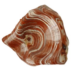 Splendid Large Rough Cut Red and White Stone Vide-Poche or Ashtray