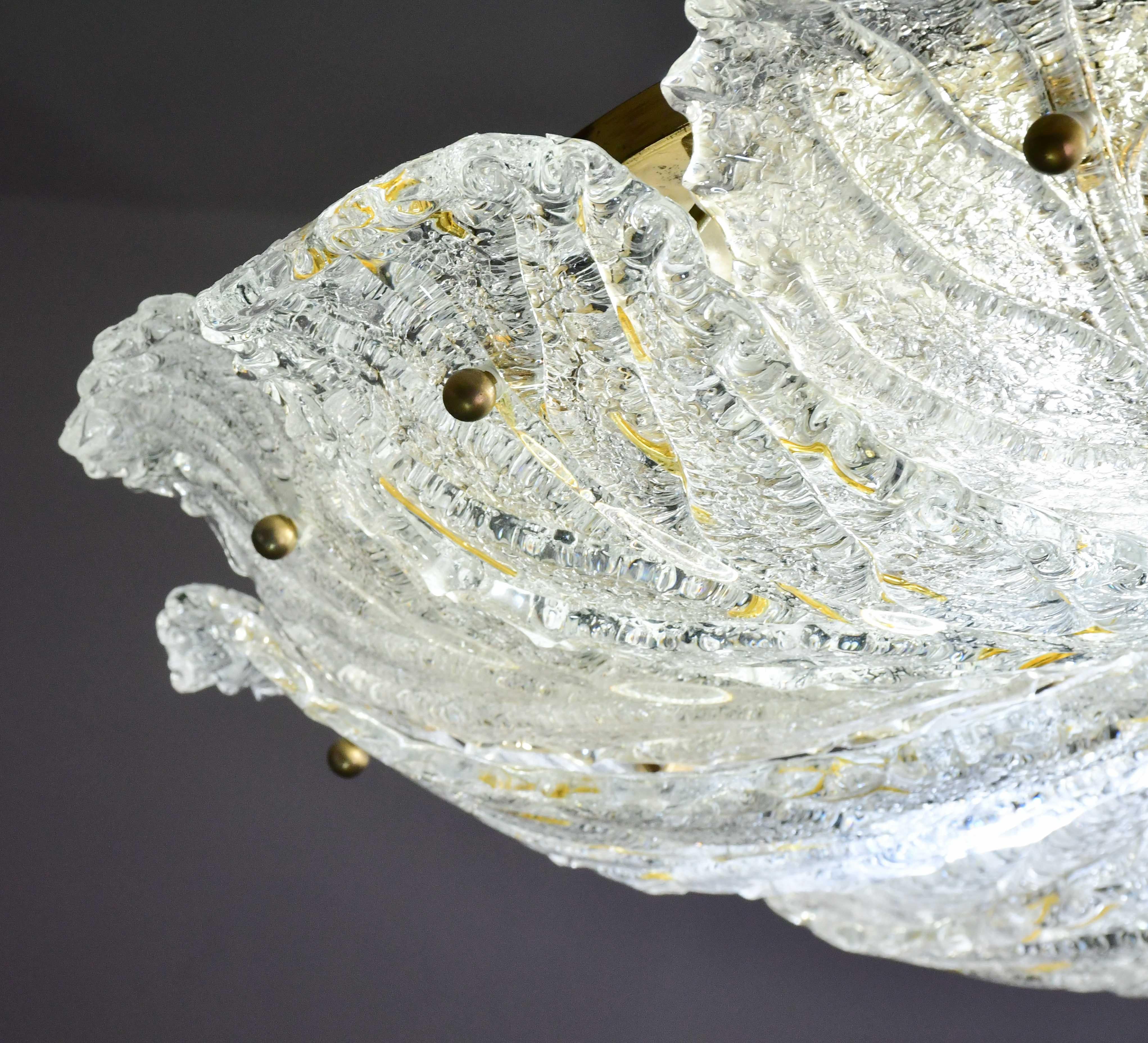 Splendida plafoniera in vetro di Murano giallo e trasparente di grandi dimensioni in vendita 5
