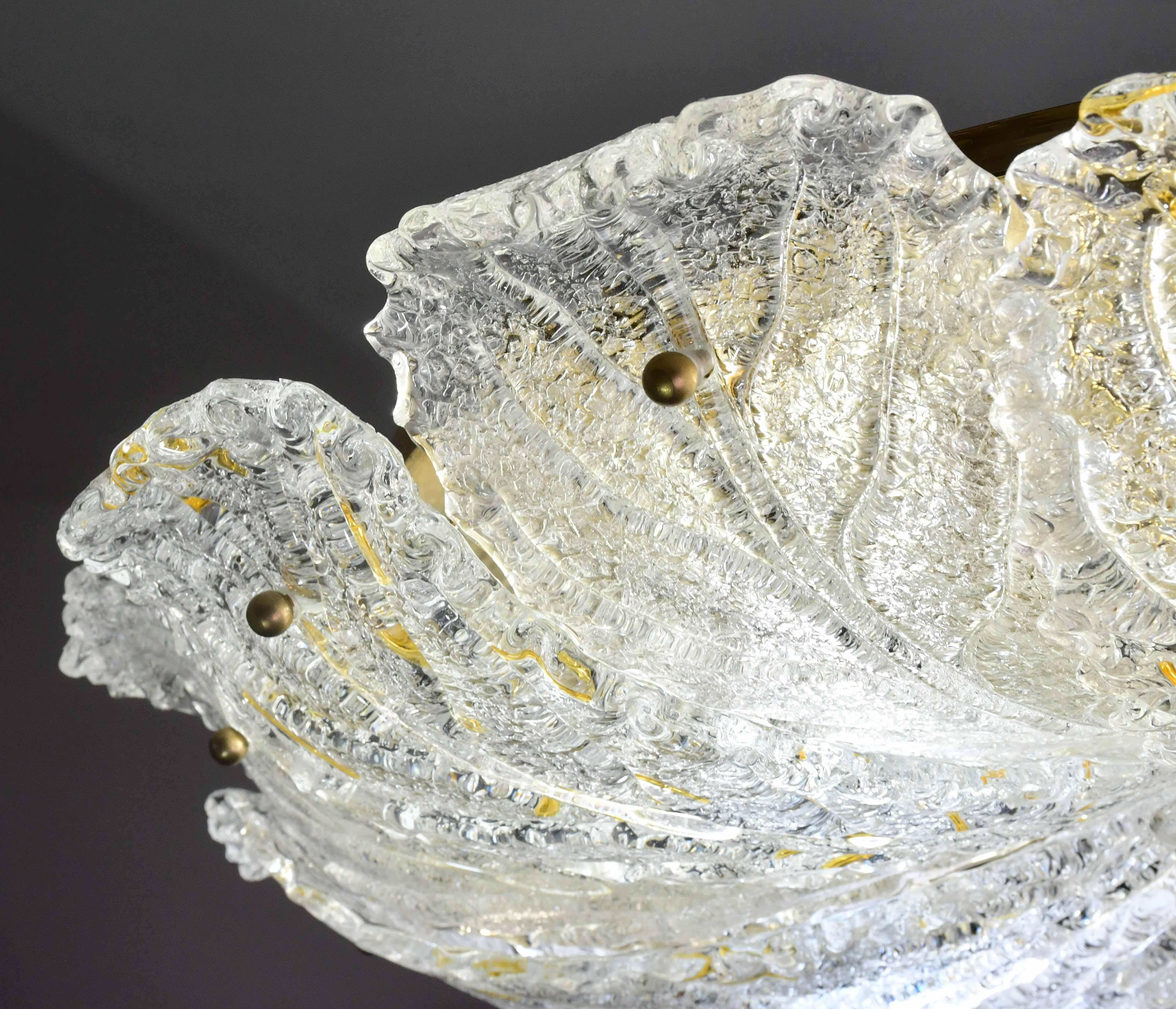 Splendida plafoniera in vetro di Murano giallo e trasparente di grandi dimensioni in vendita 3