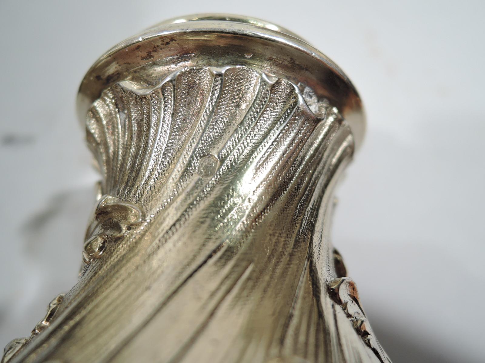 Splendid and Massive French Rococo Silver Gilt 9-Light Candelabra 11