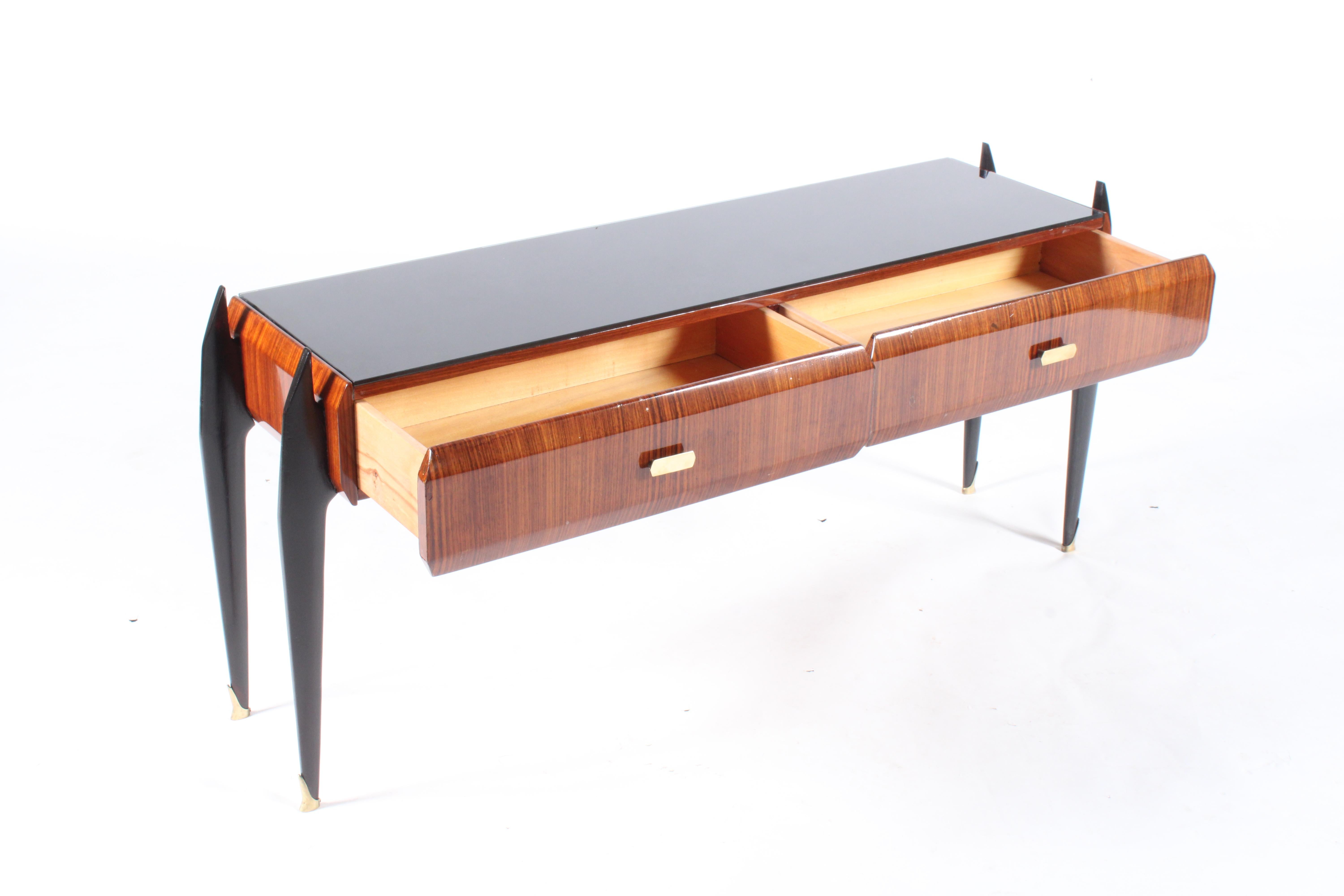 Splendid Mid Century Italian Low Console Table / Media Table  For Sale 6