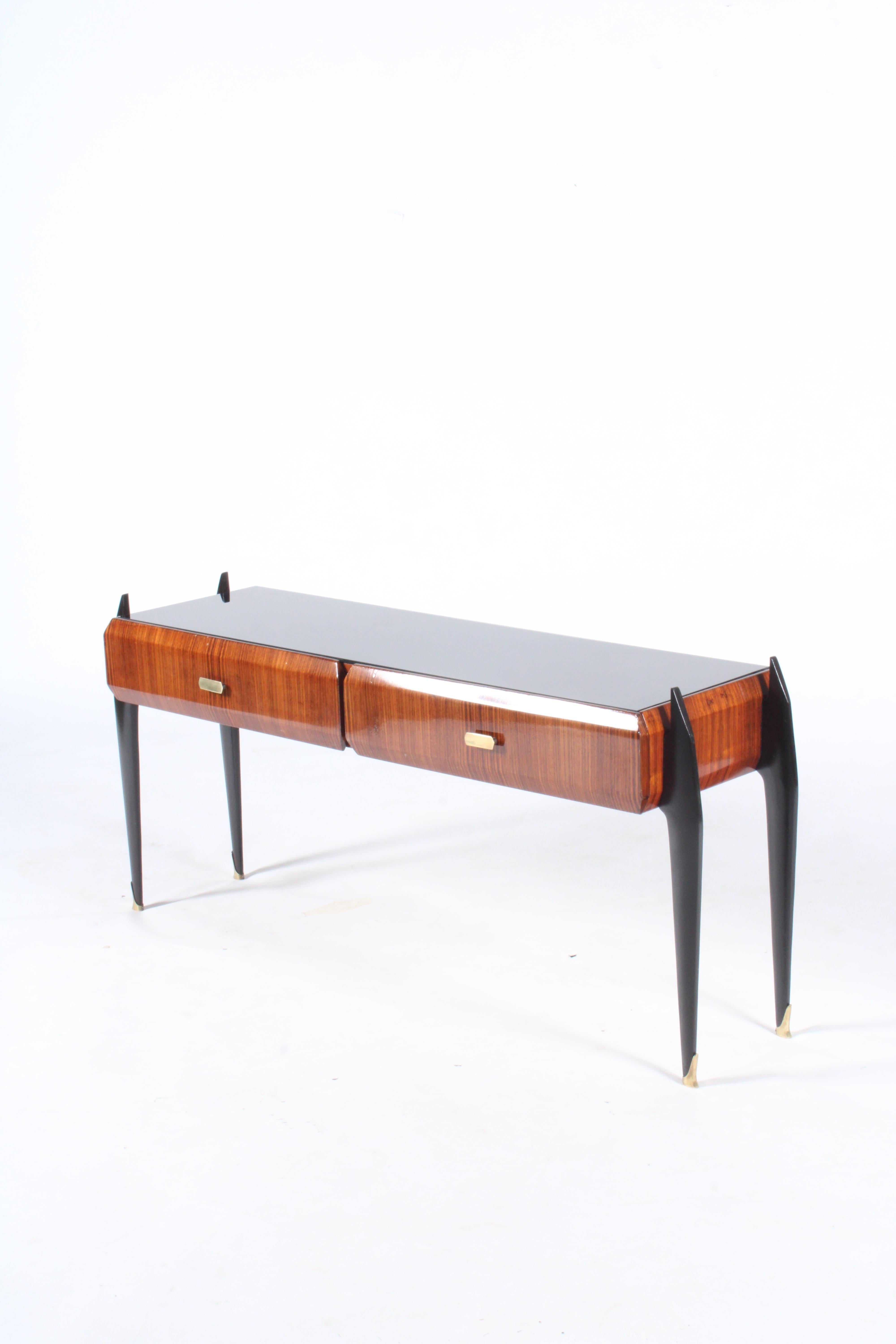 Hand-Crafted Splendid Mid Century Italian Low Console Table / Media Table  For Sale