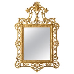 Magnifique miroir en bois doré, Italie, 2e moitié du 19e siècle