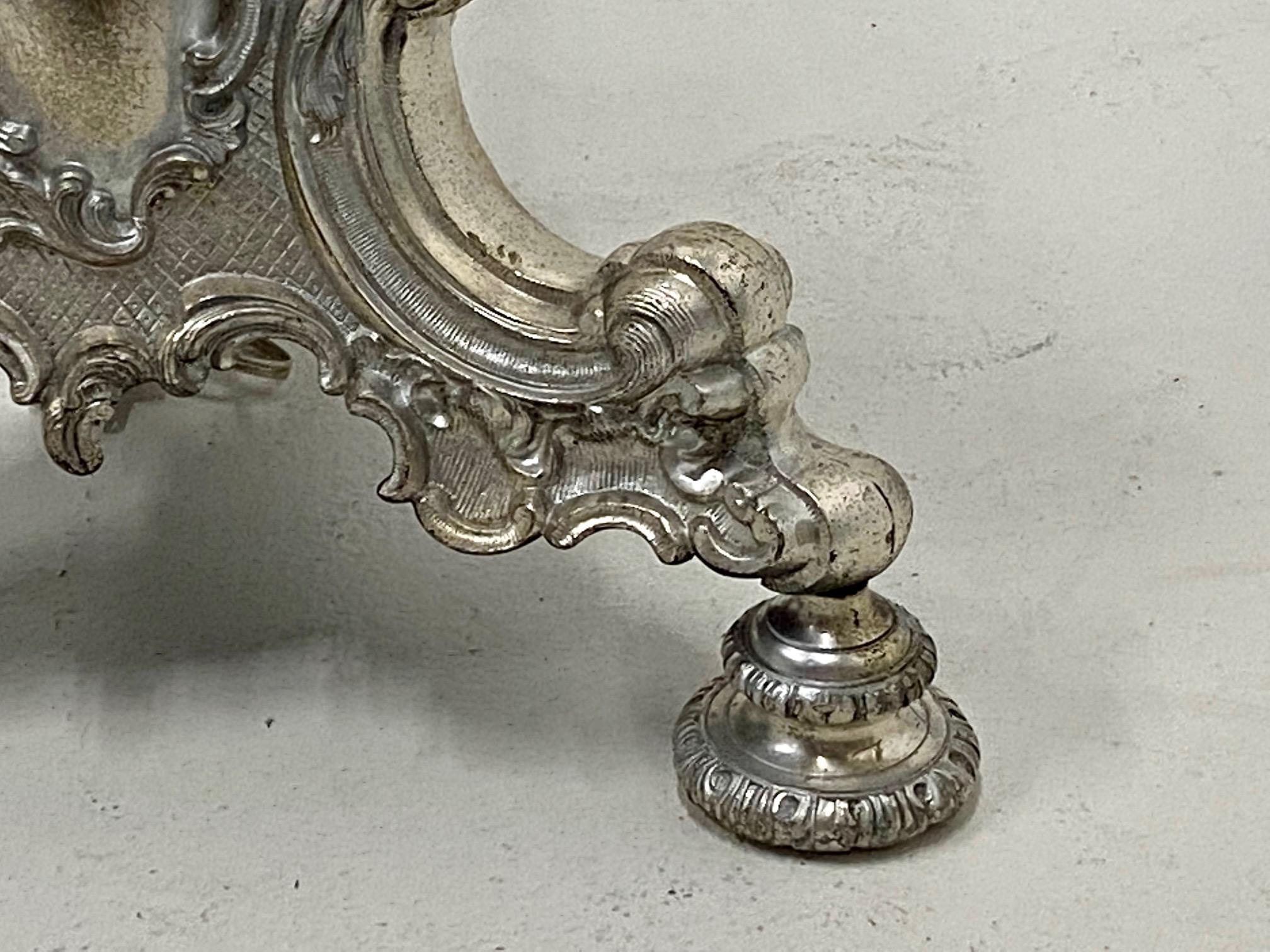 Splendid Ornate Silverplate & Bronze French Floor Lamp 4