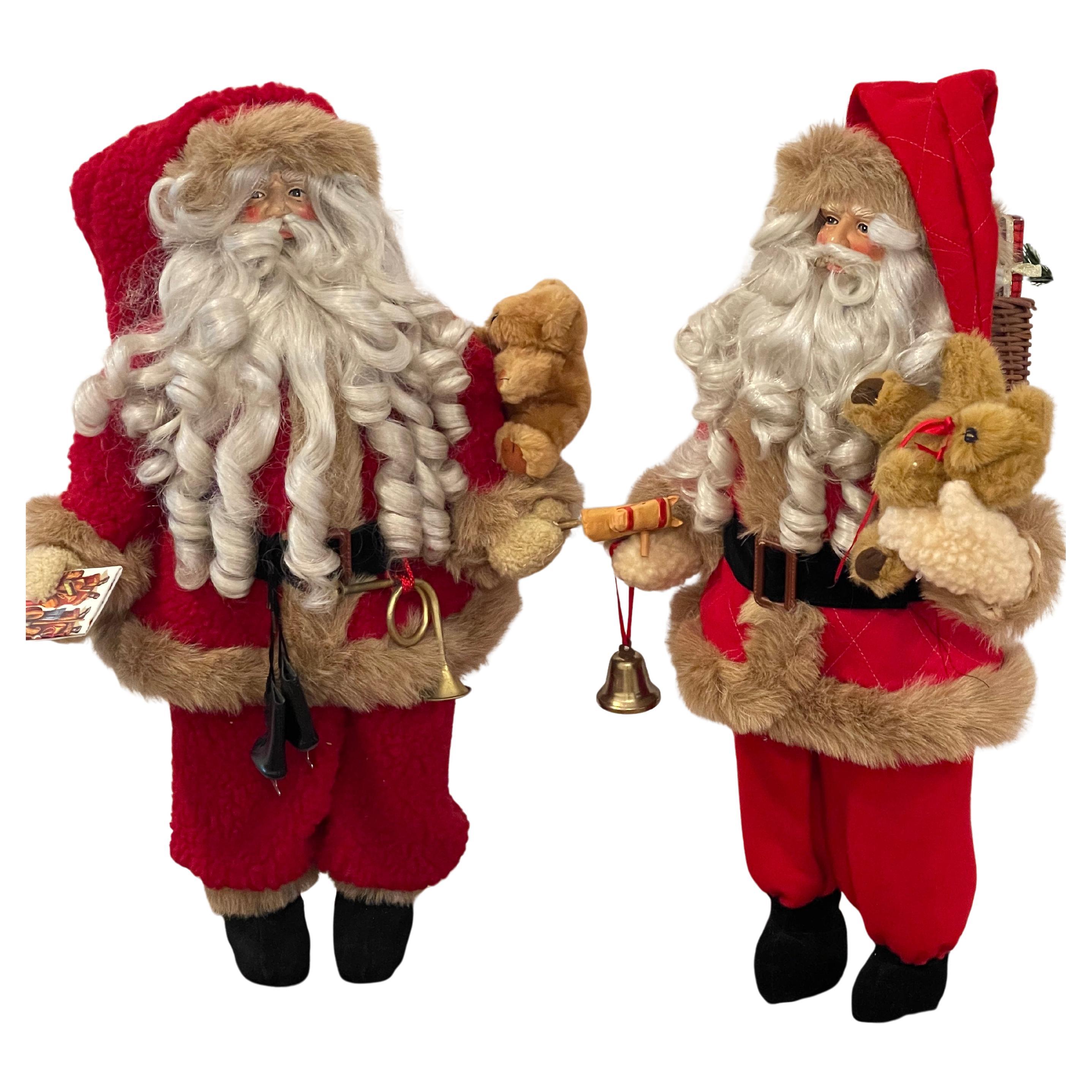 Splendid Pair 30” Santa Claus Holiday - Ship Same Day For Sale